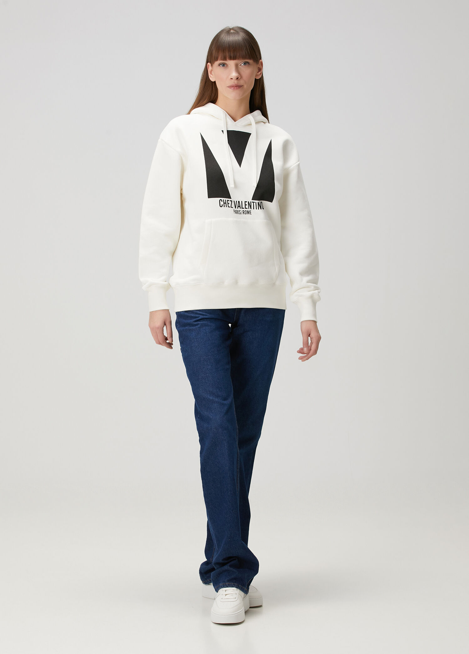 Valentino - Chez Valentino Beyaz Kapüşonlu Sweatshirt - Beyaz