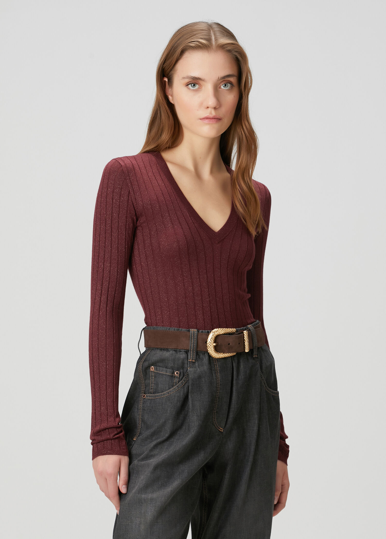Brunello Cucinelli - Burgundy Cashmere Sweater