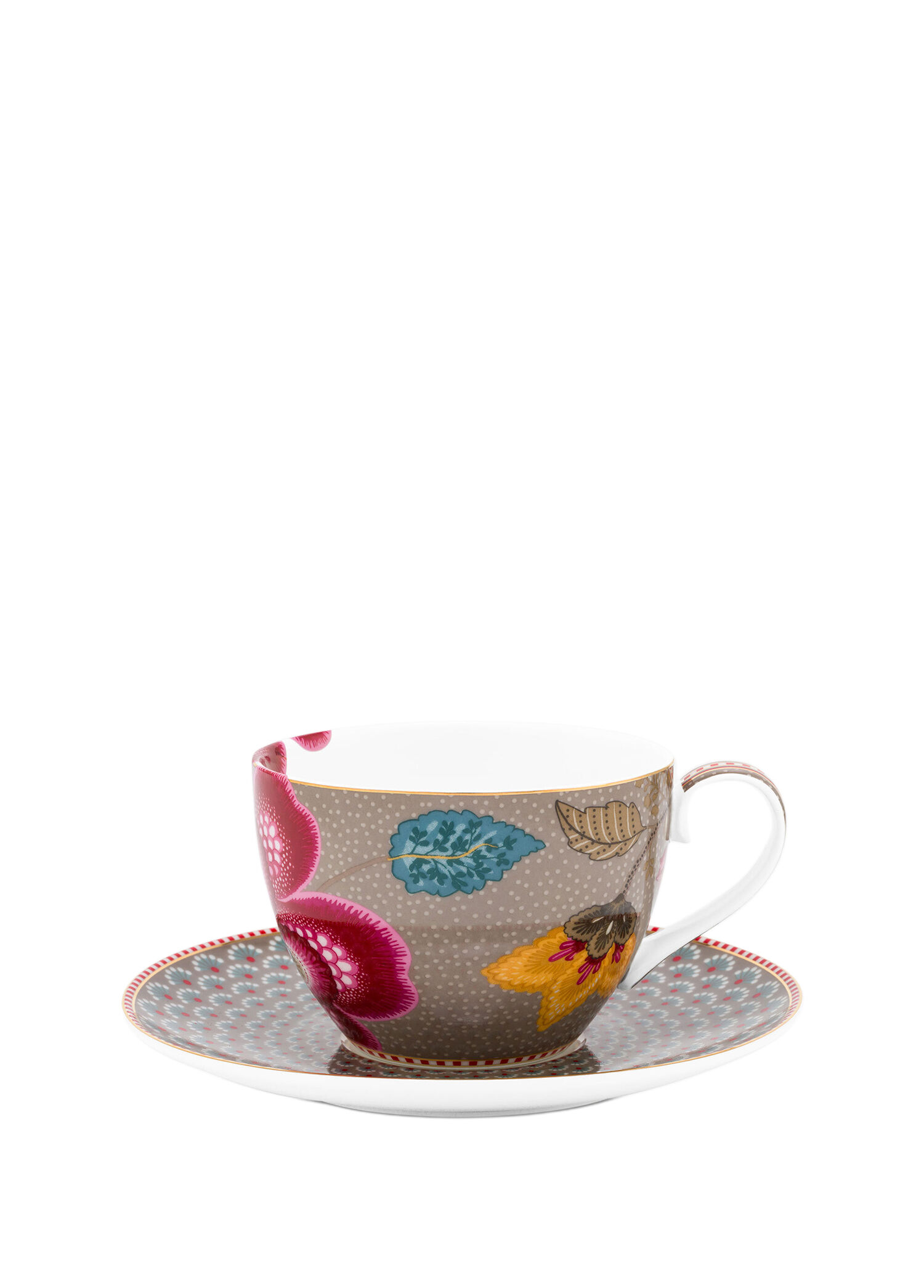 Fantasy Blooming Tales Haki Porselen Çay Fincanı ve Tabağı