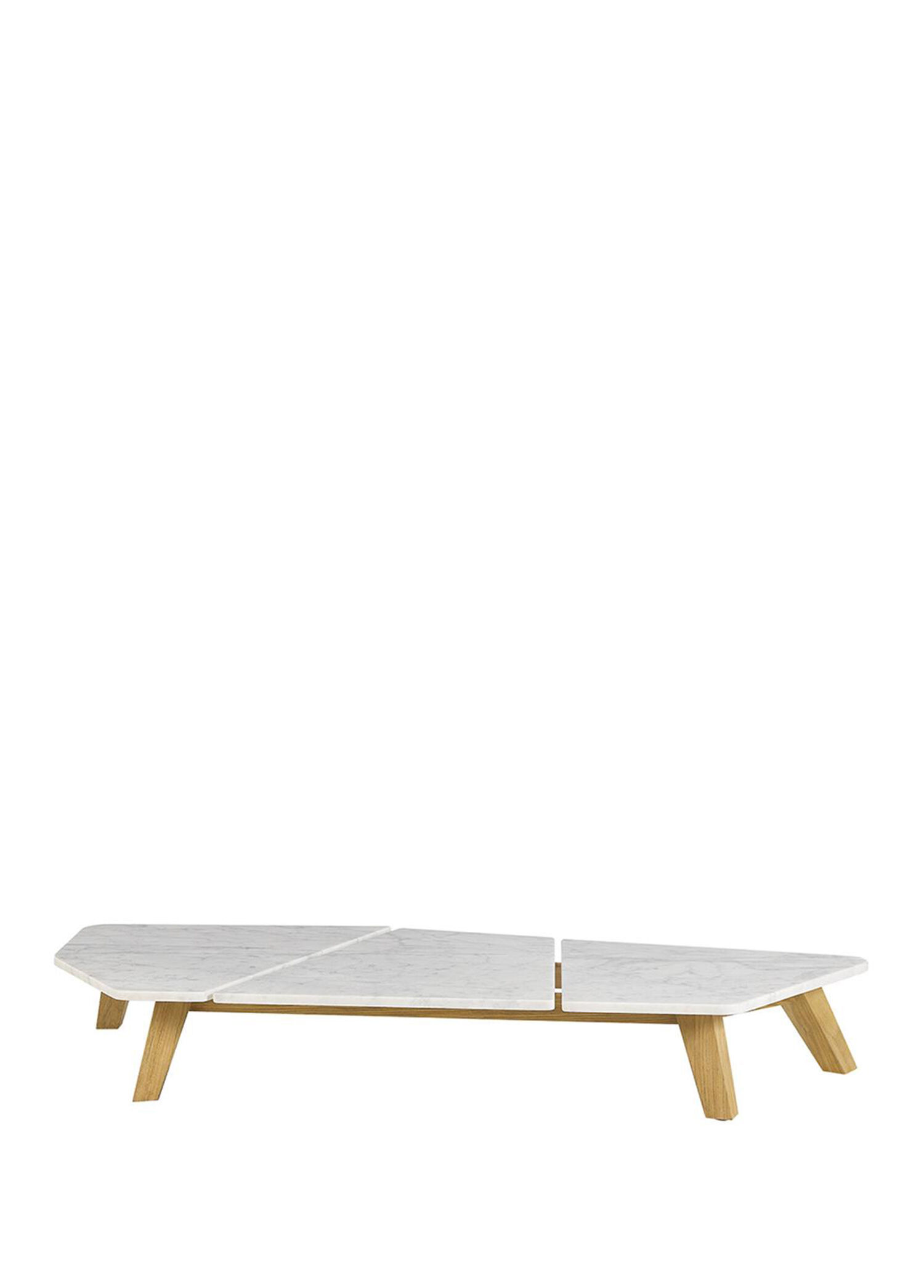 Rafael Statuary Marble Teak Orta Sehpa