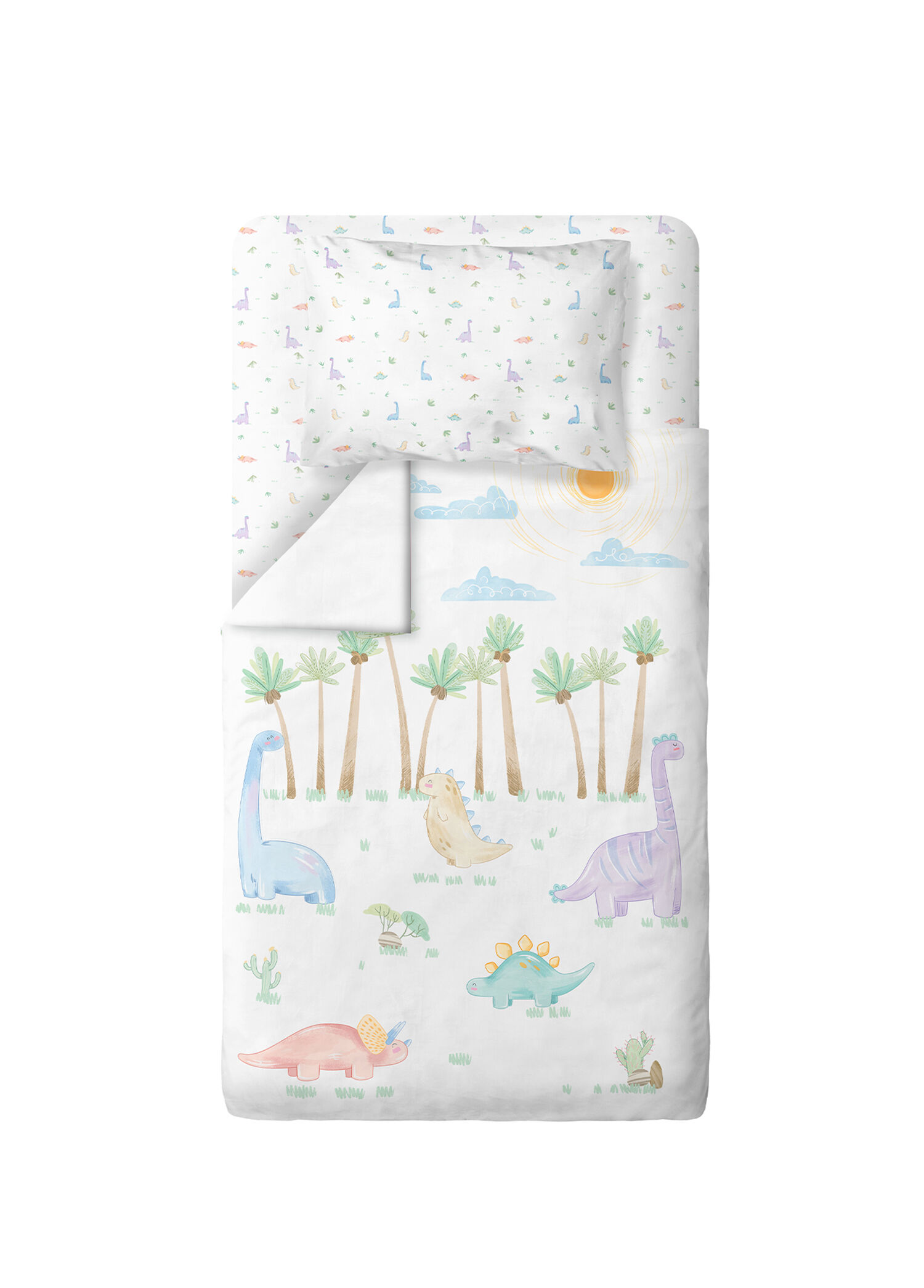 Dino %100 Organik Pamuk Saten Bebek Çocuk Nevresim Takımı 160 x 220 cm