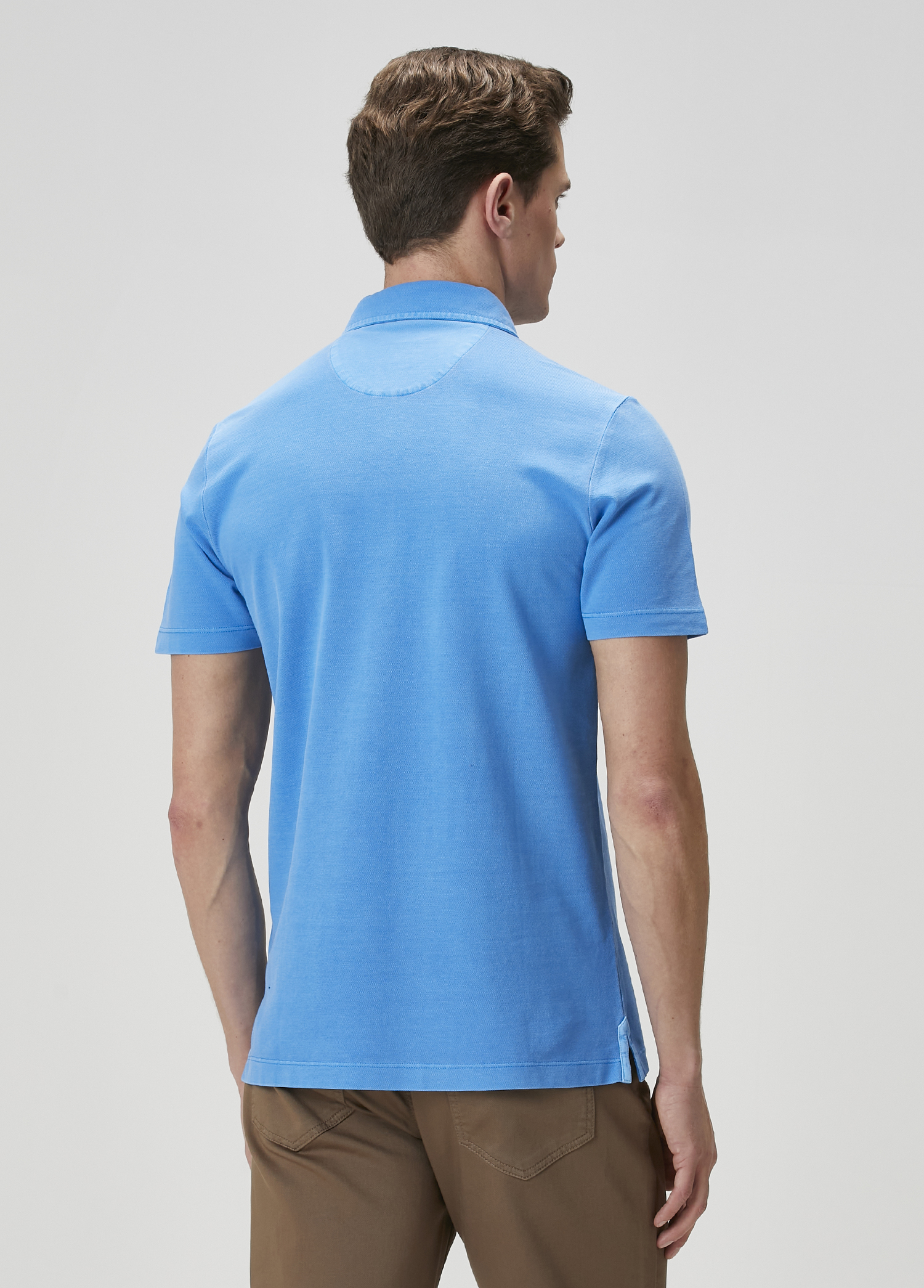 Comfort Fit Kobalt Polo Yaka T-shirt_5