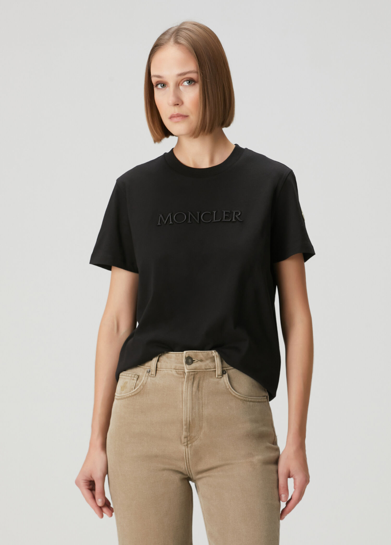 Moncler Siyah Kadın Siyah Logolu T-shirt 1892625 | Beymen