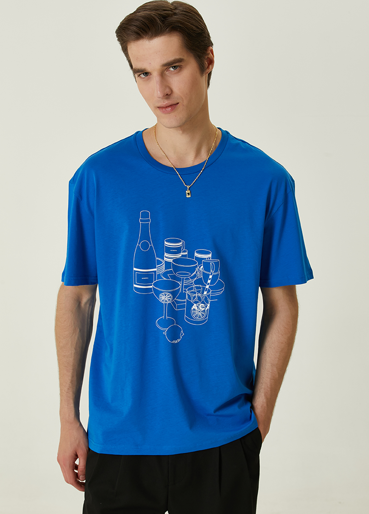 Saks Baskılı T-shirt_2
