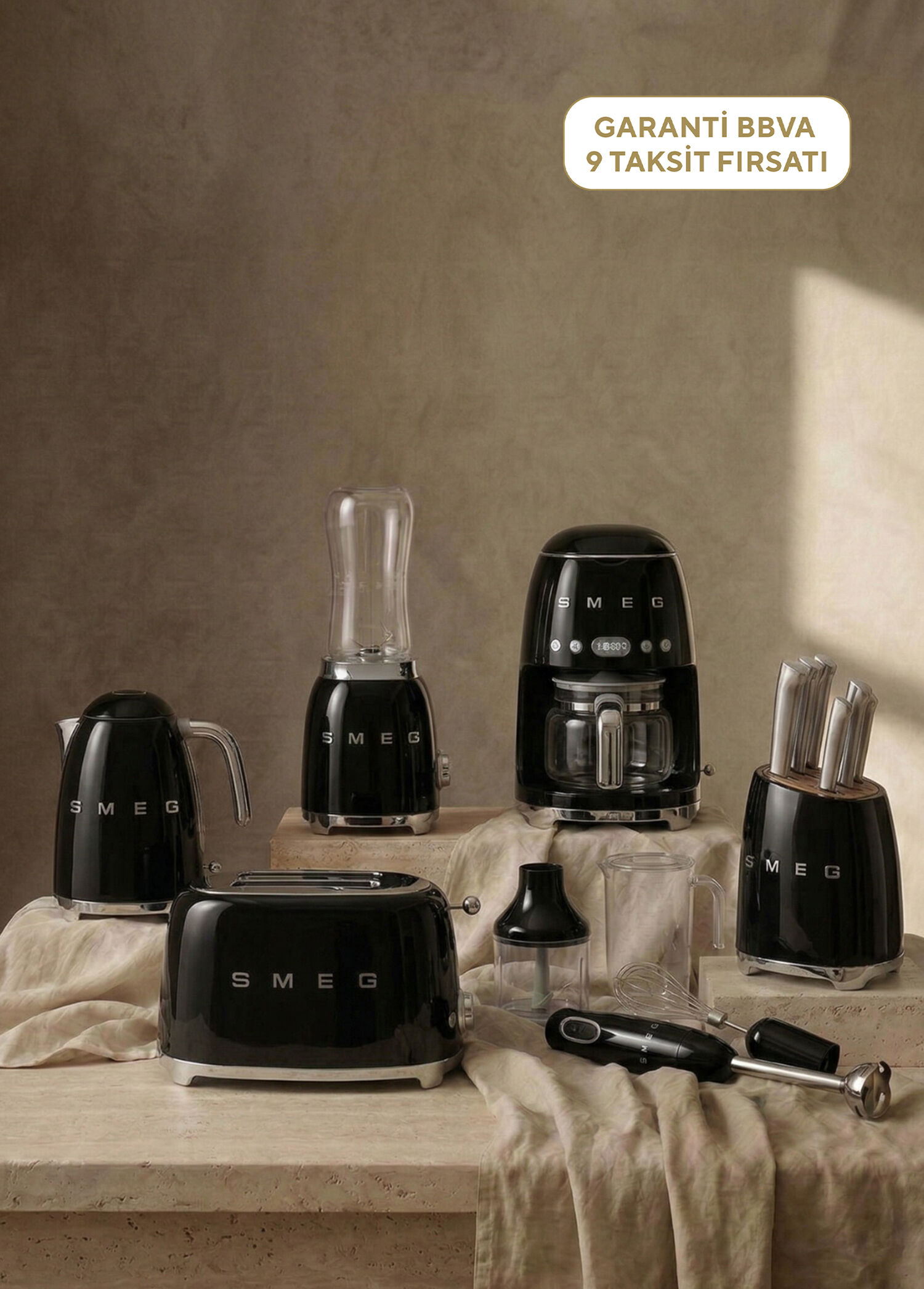 50's Style Bella Casa Black+ 6 Parça Wedding Set