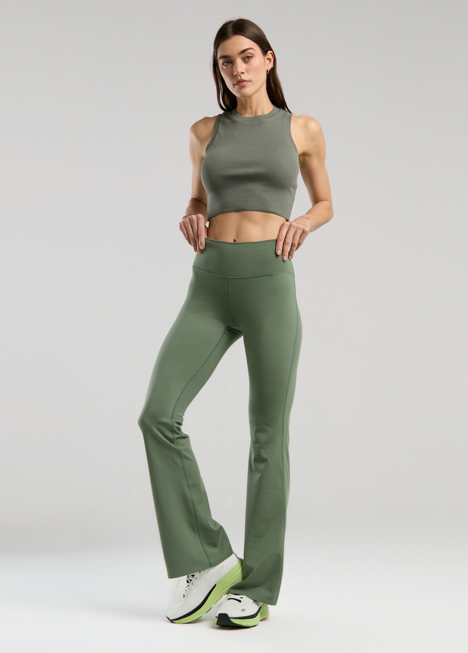 Relaxed Rib Haki Kadın Spor Atlet