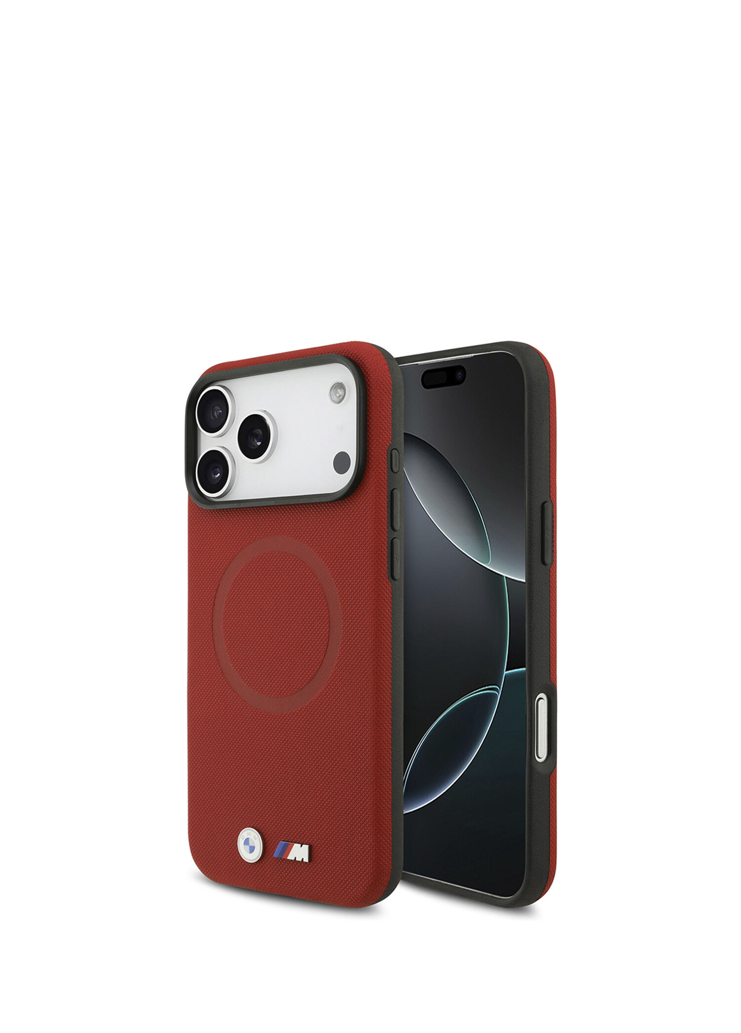 iPhone 17 Pro Max M Logolu Delikli M Dizayn Kırmızı Magsafe Uyumlu Telefon Kılıfı
