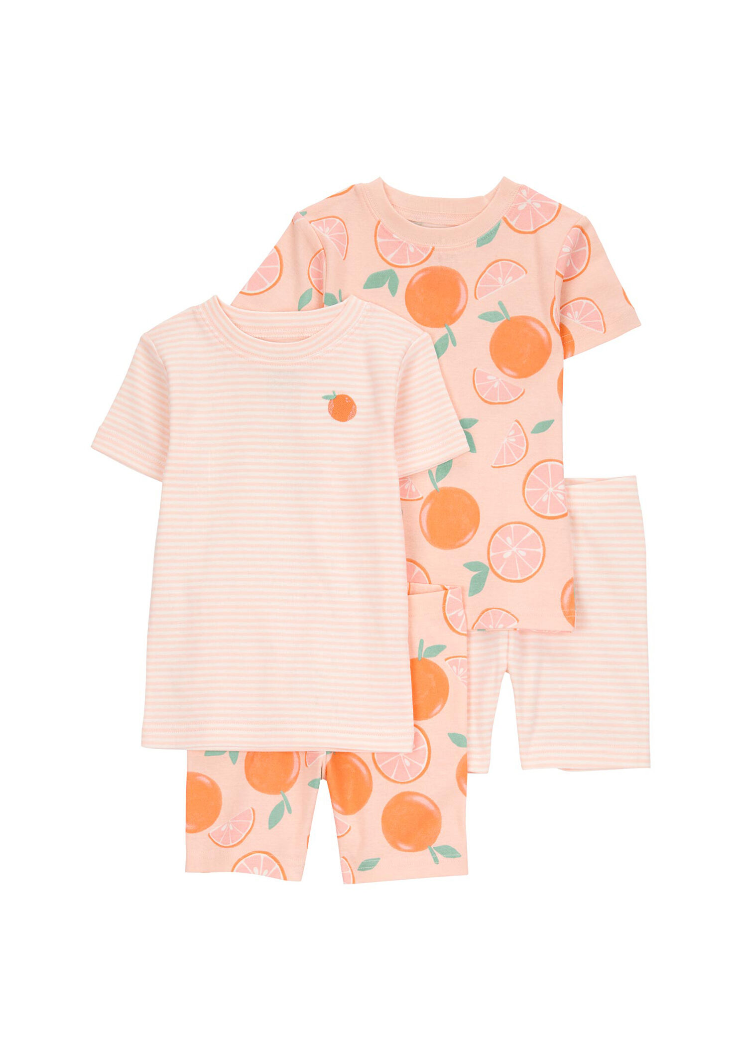 Renkli Kısa Kollu Kız Çocuk 4'lü Pijama Set