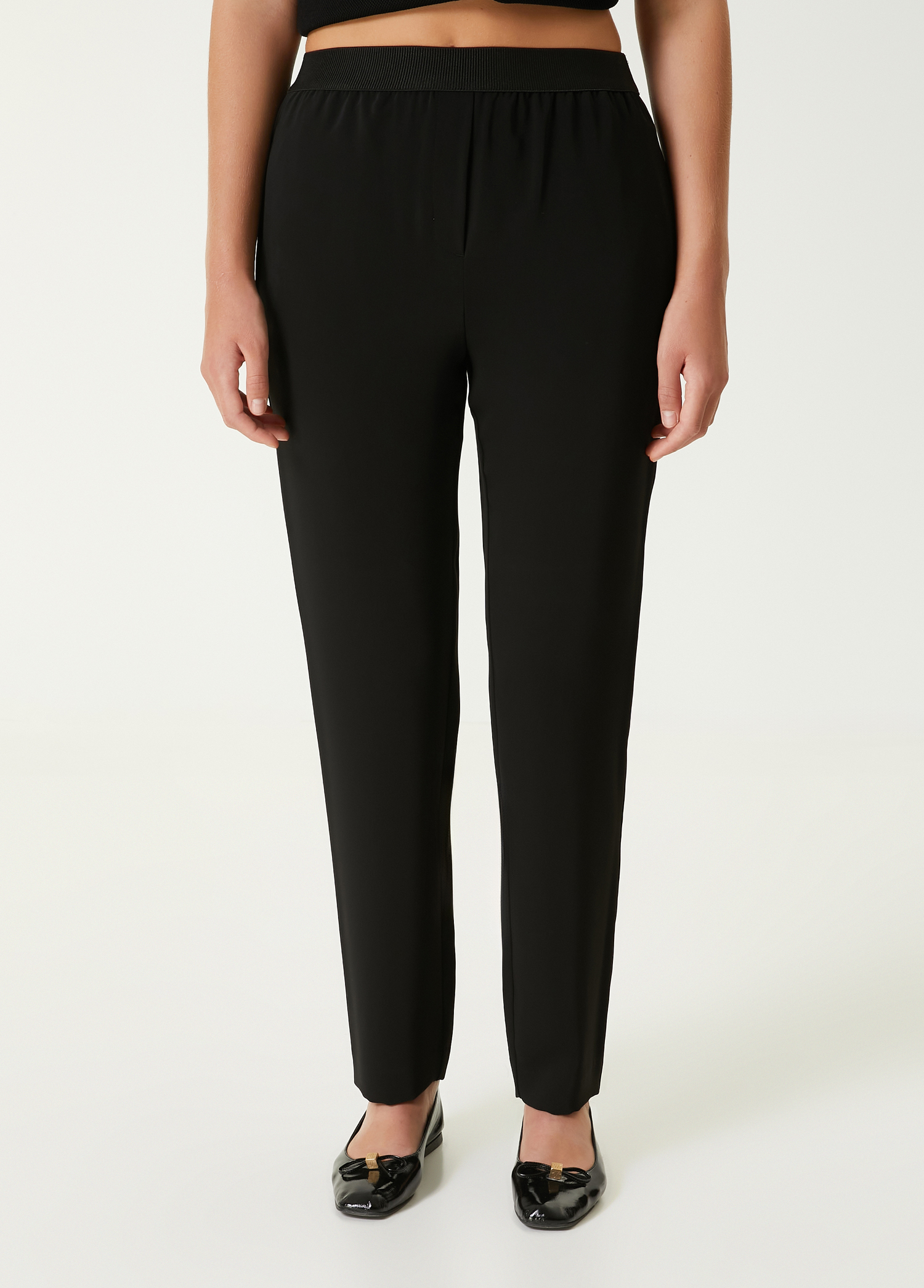 Siyah Krep Pijama Pantolon_1