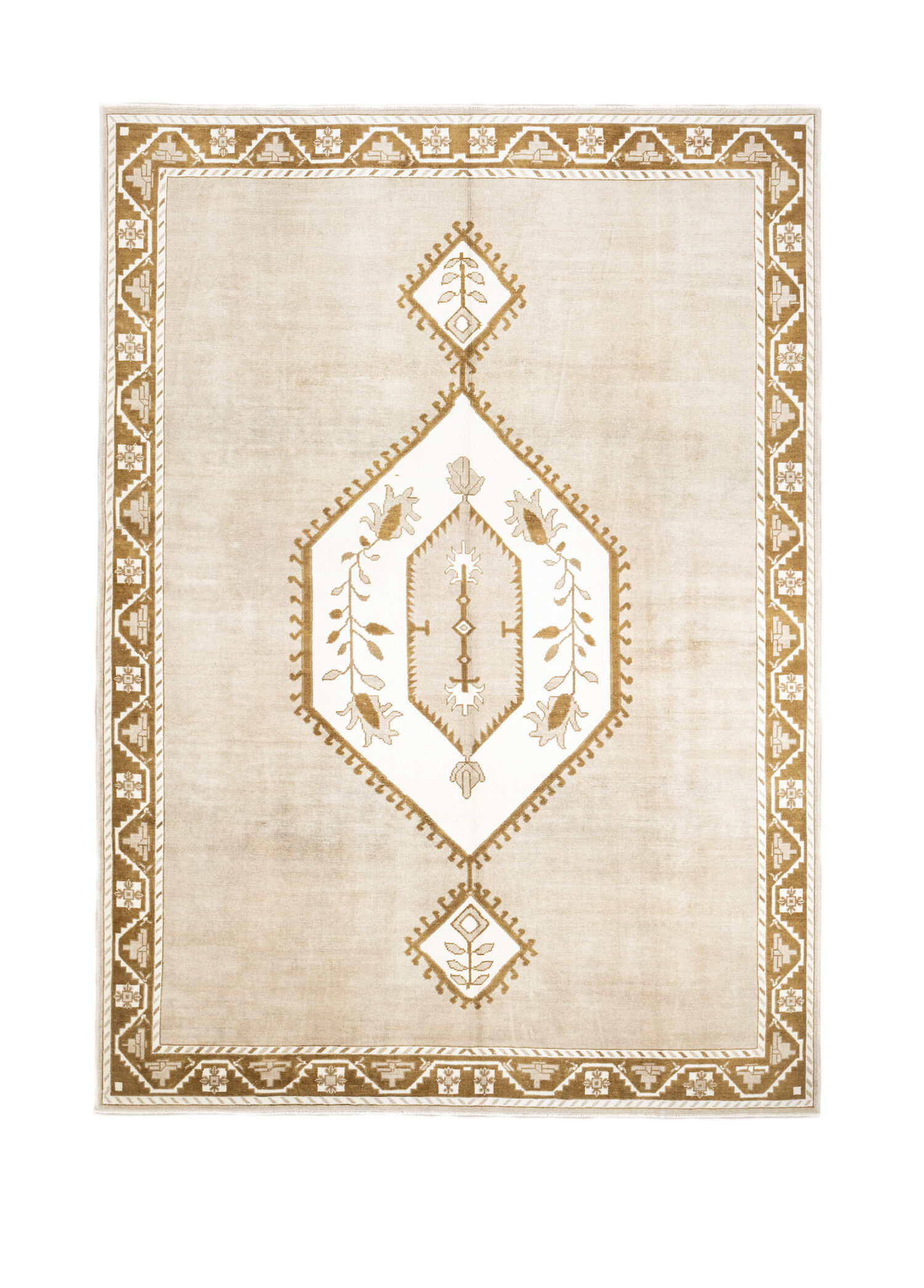 Mella Rustic Patterned Hand-Woven Wool Rug 338x441 cm
