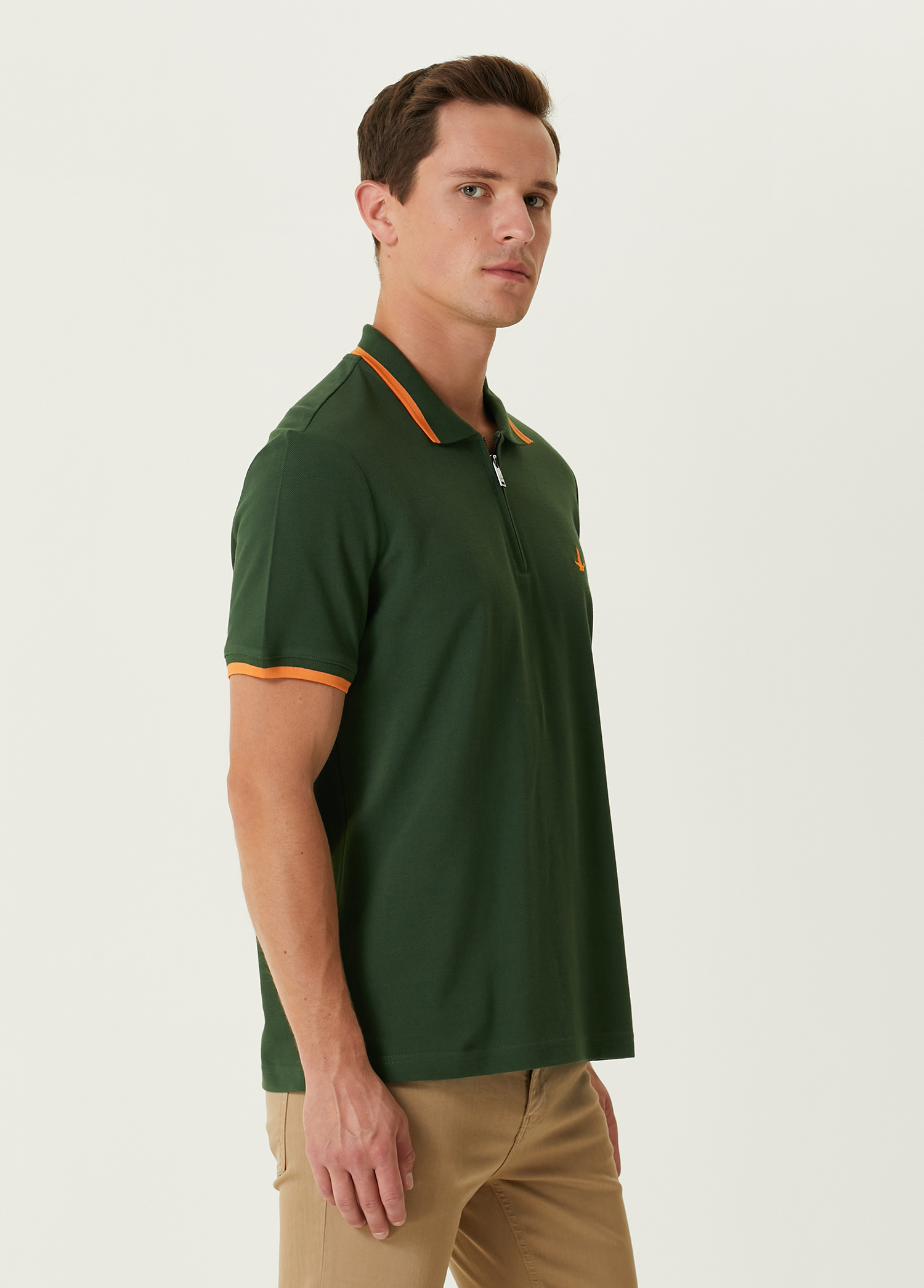 Turuncu Yeşil Polo Yaka T-shirt_2