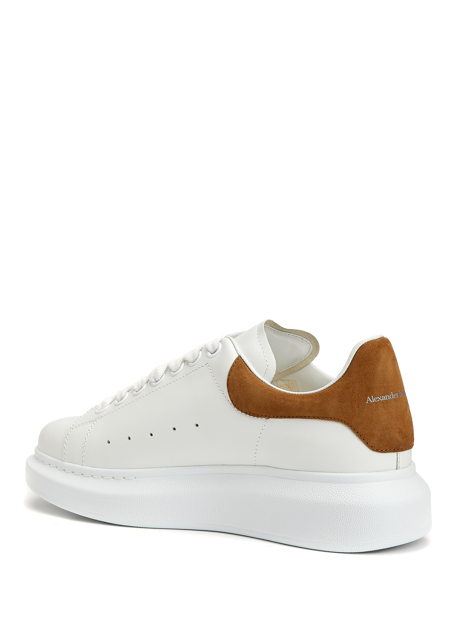 Alexander McQueen Oversized White Brown Women's Leather Sneakers