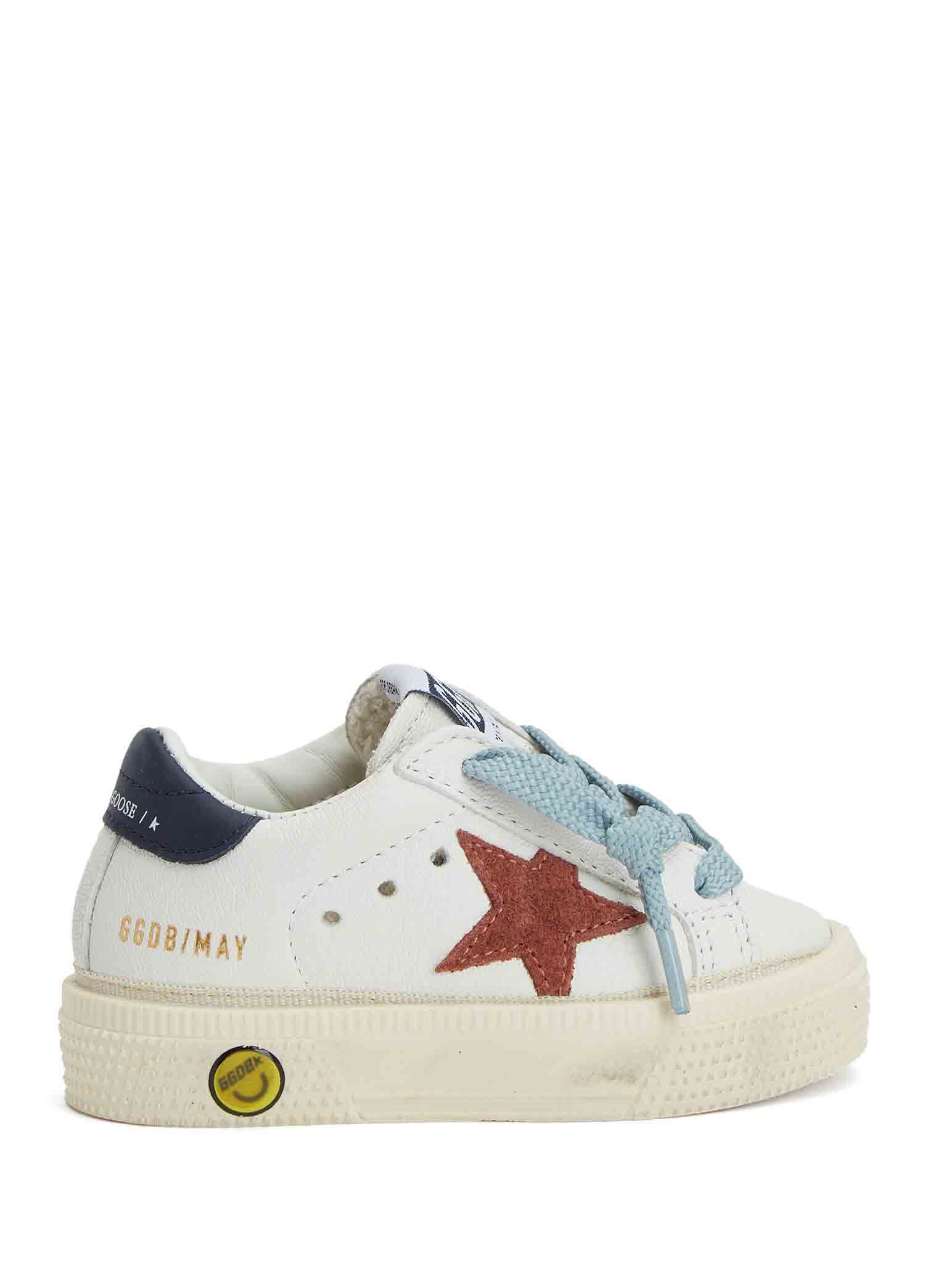 May Beyaz Unisex Çocuk Deri Sneaker