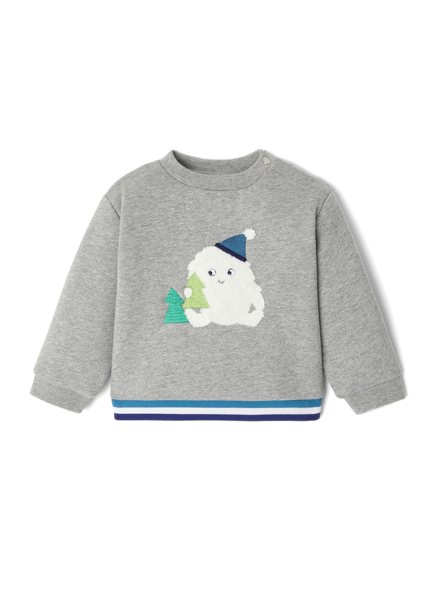 Açık Gri Erkek Bebek Polar Sweatshirt