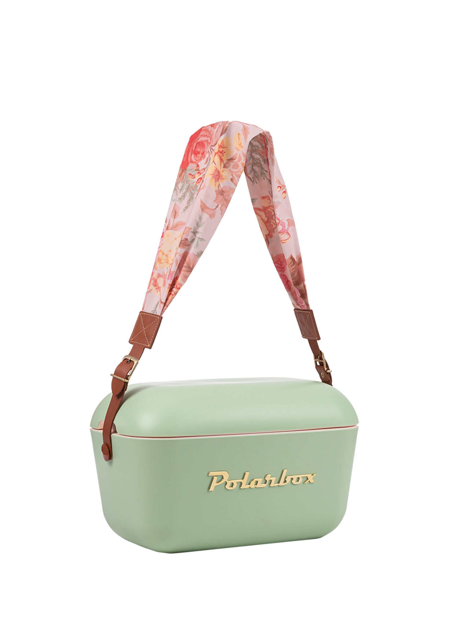 Prinkstyle Flower Classic Deri Kayışlı Olive Green Gold Edition Soğuk ve Sıcak Tutucu Thermo Çanta 20 lt