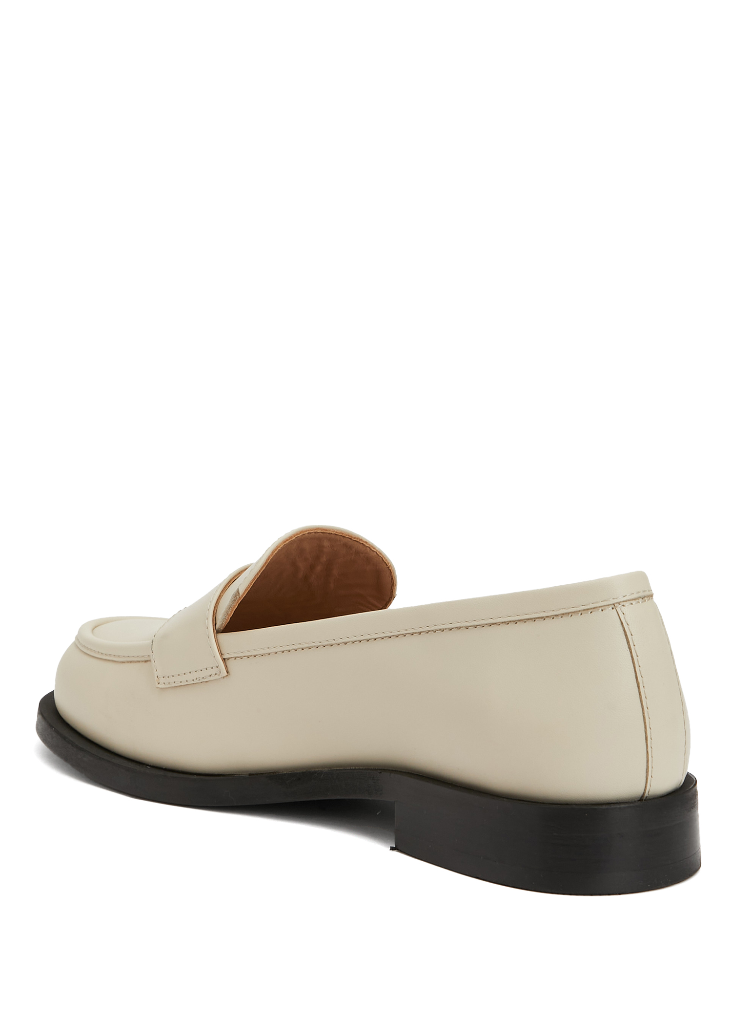 Ekru Kadın Deri Loafer_2