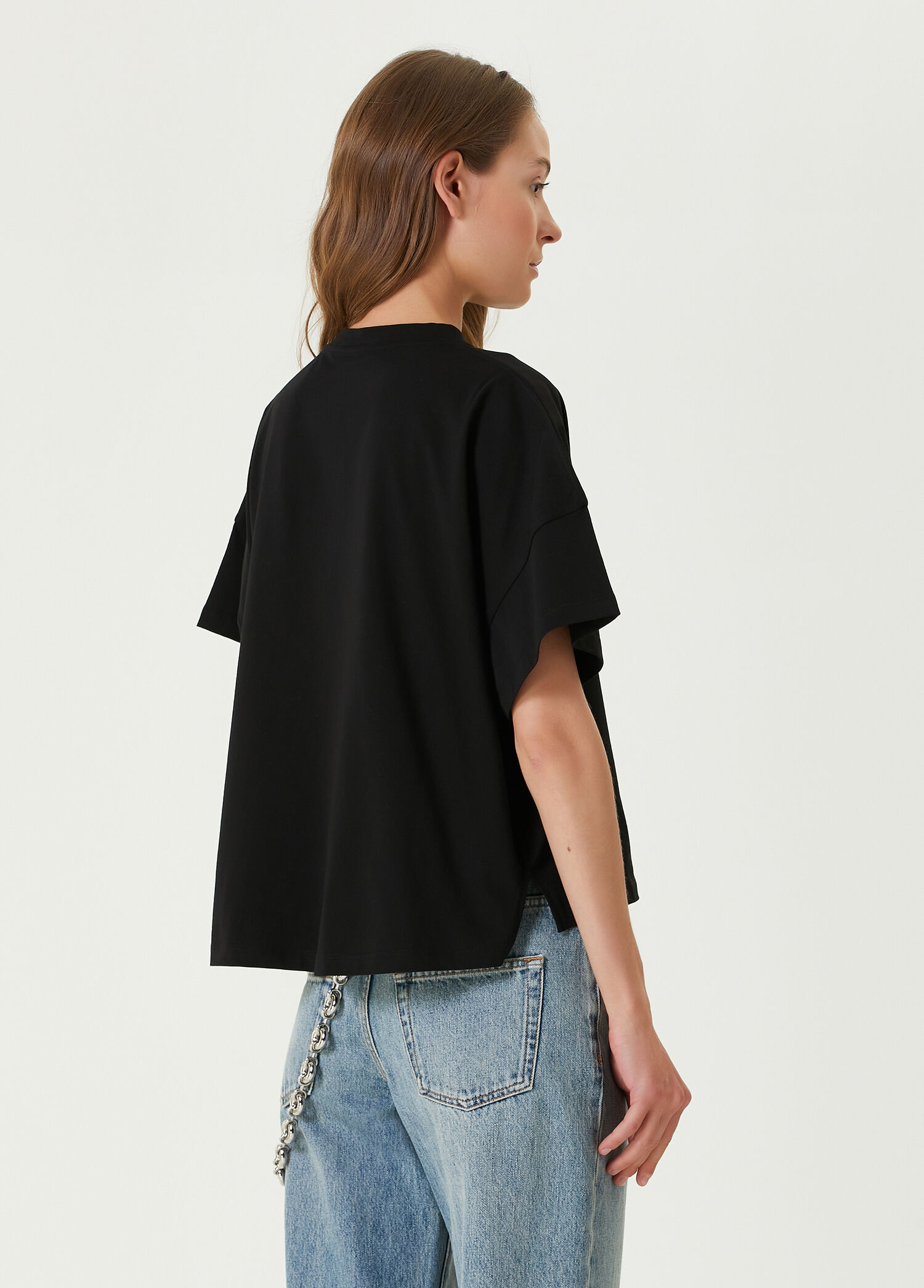 Loewe x Paula's Ibiza Siyah Kadın Siyah Logo Nakışlı T-shirt