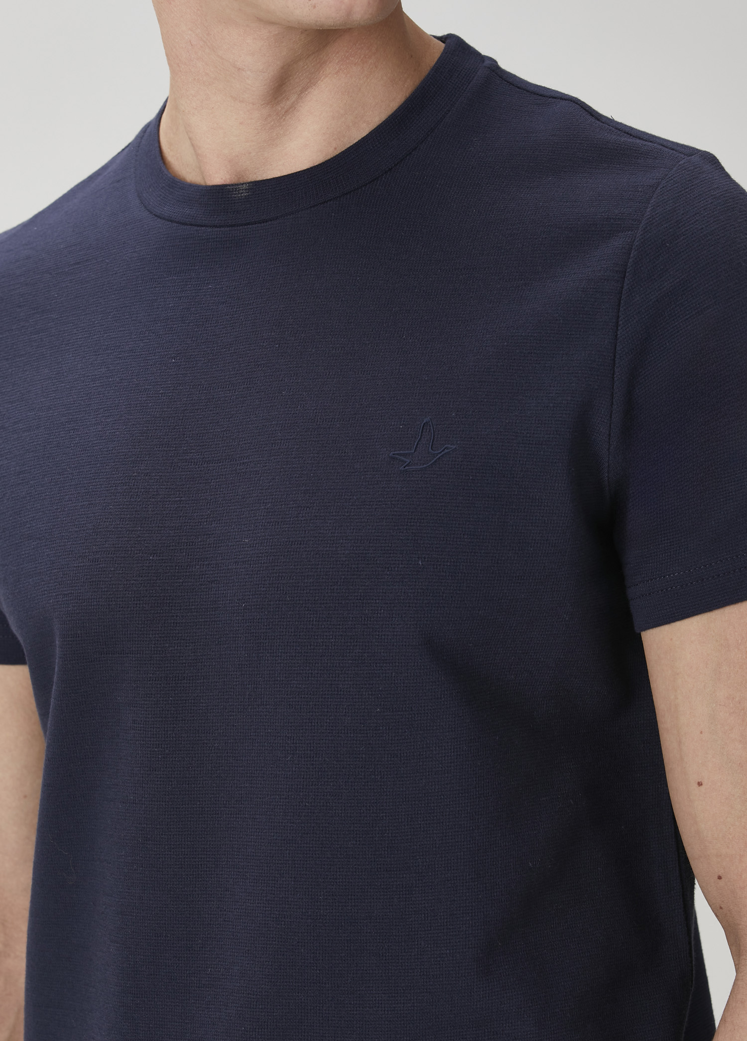 Relaxed Fit Lacivert Basic T-shirt_5