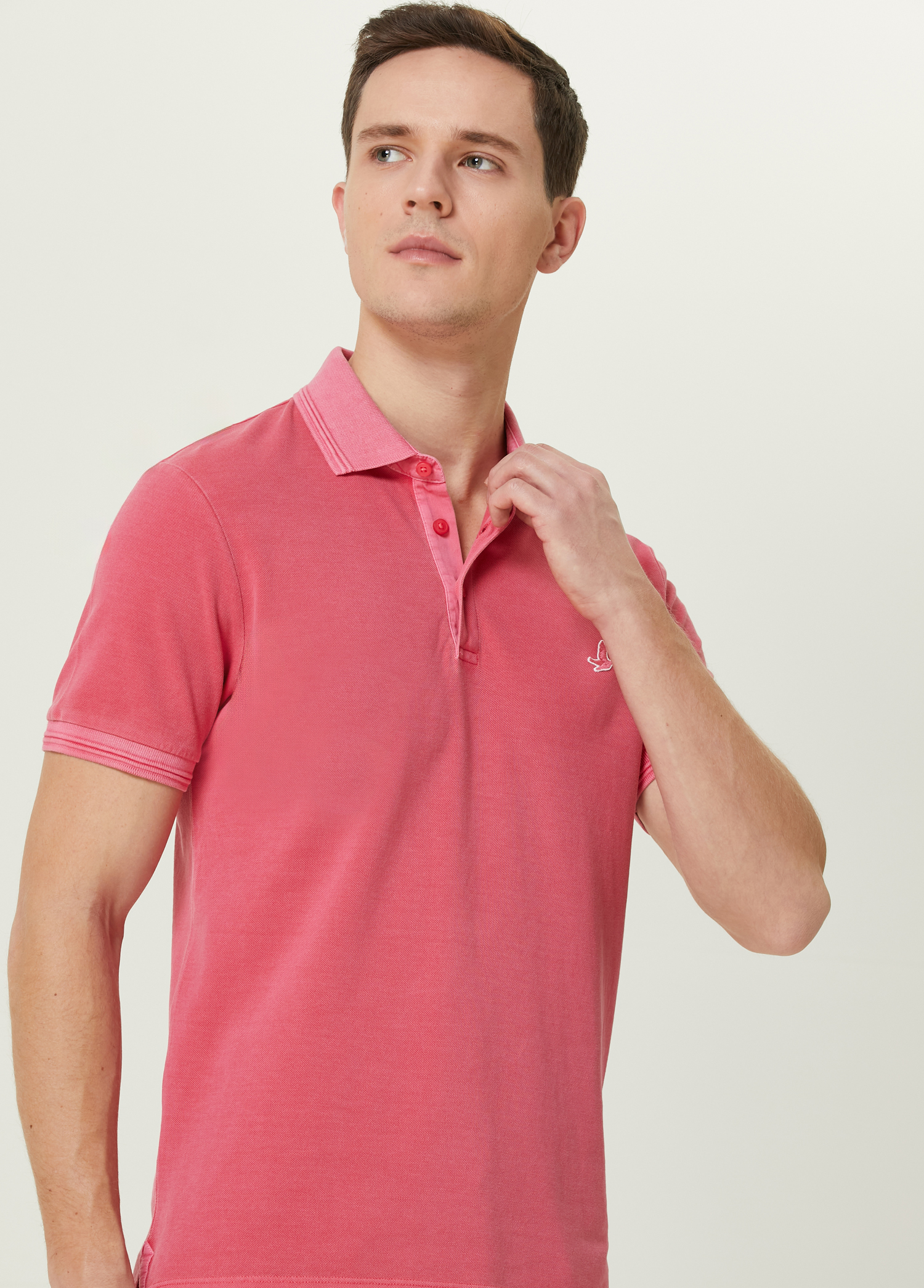 Slim Fit Koyu Pembe Polo Yaka T-shirt_1