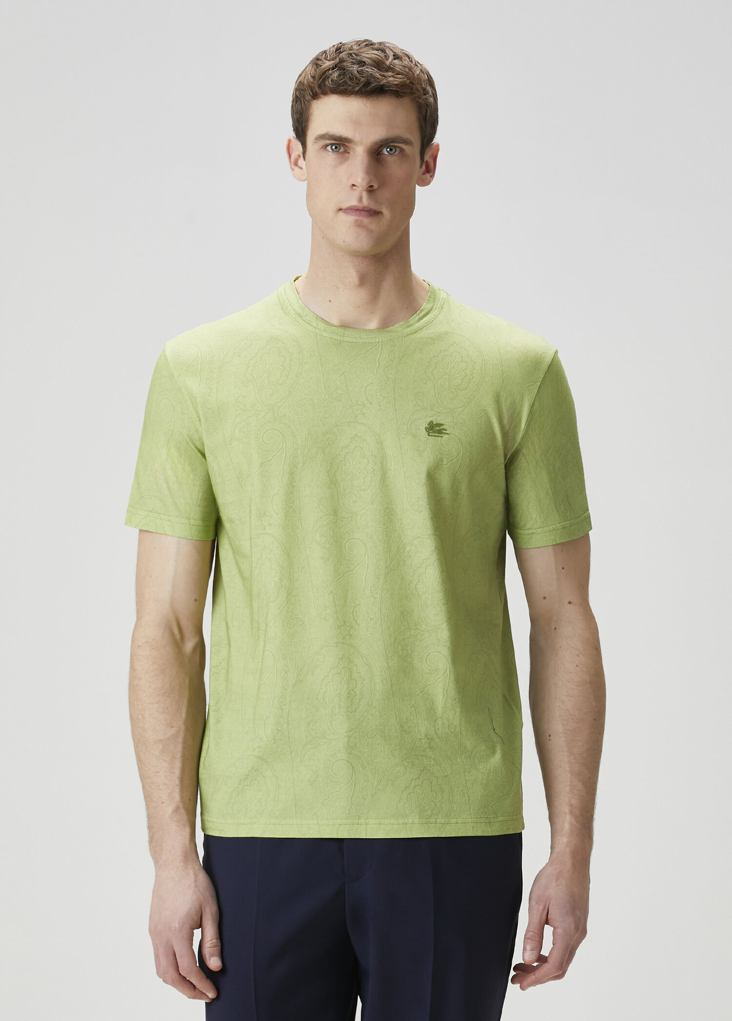 Yeşil Etnik Desenli T-shirt