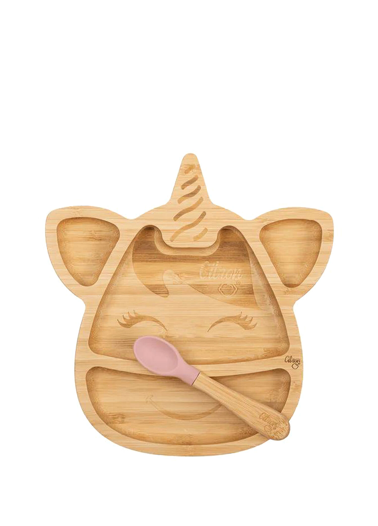 Unicorn Organik Bambu Vakum Tabanlı Çocuk Yemek Takımı