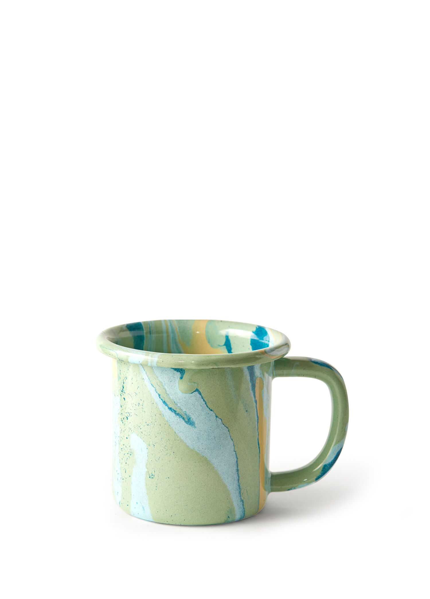 New Marble Mint Ebru Emaye Kupa