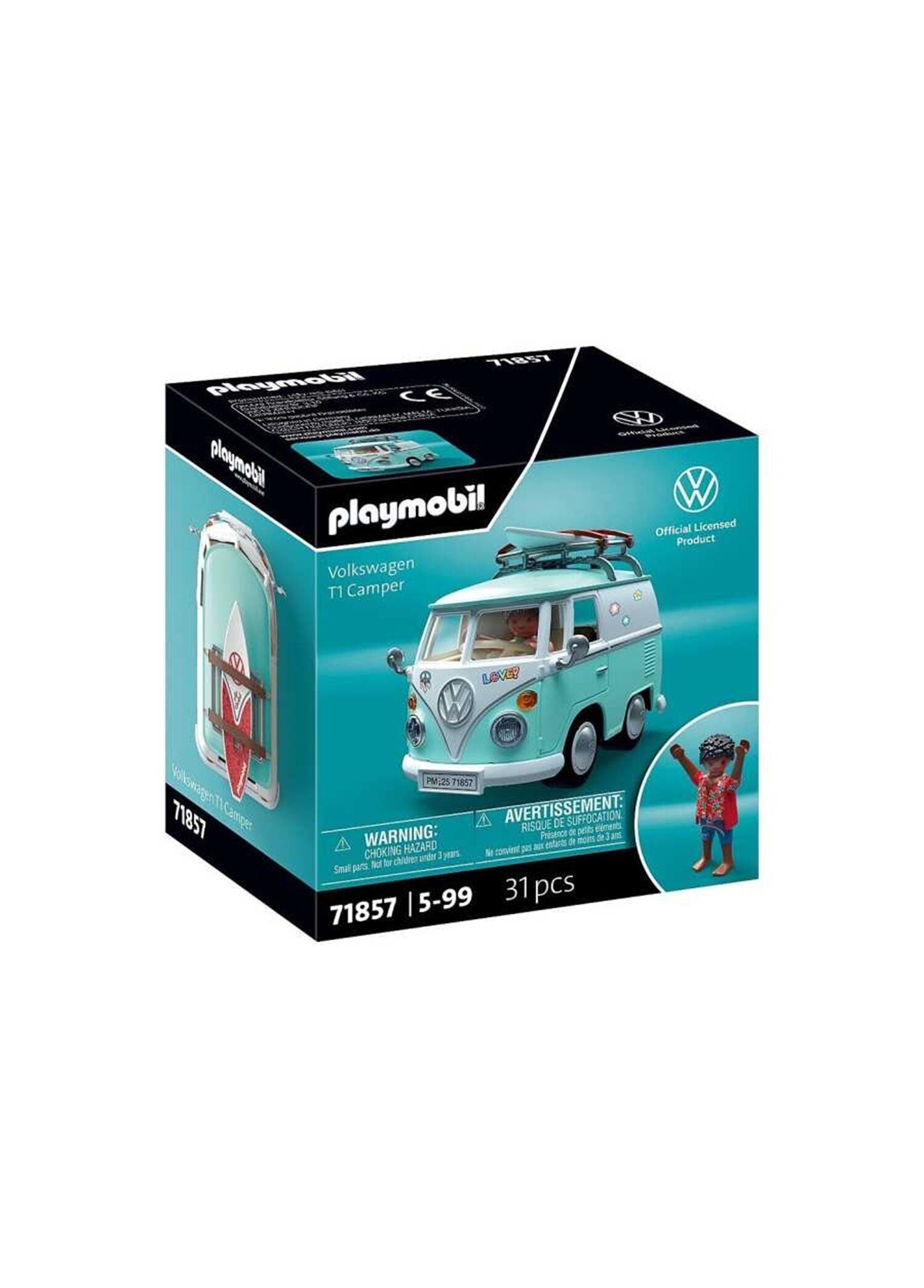 Playmobil - X Volkswagen T1 Camper Mt Turkuaz Oyuncak Araba 71857