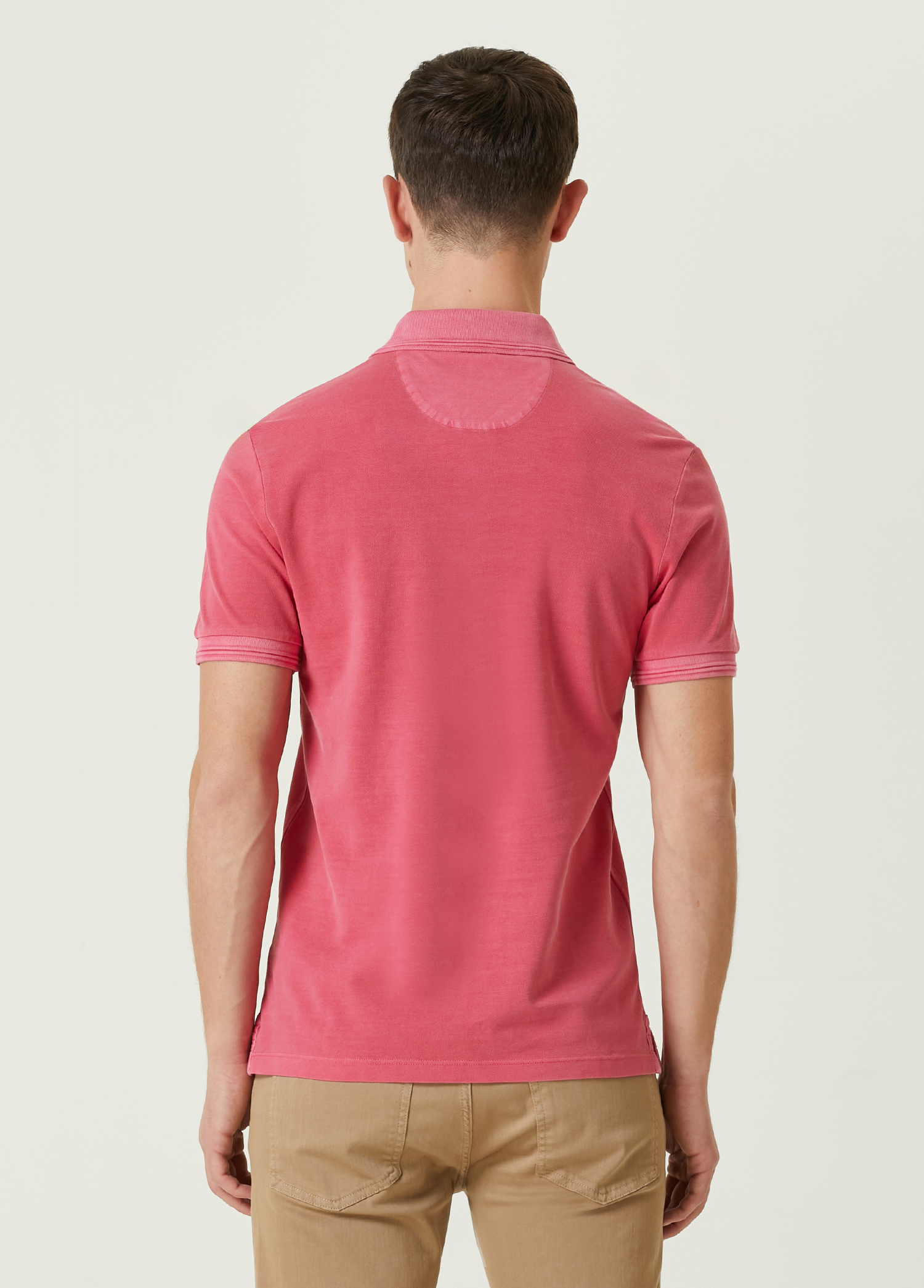 Slim Fit Koyu Pembe Polo Yaka T-shirt_4