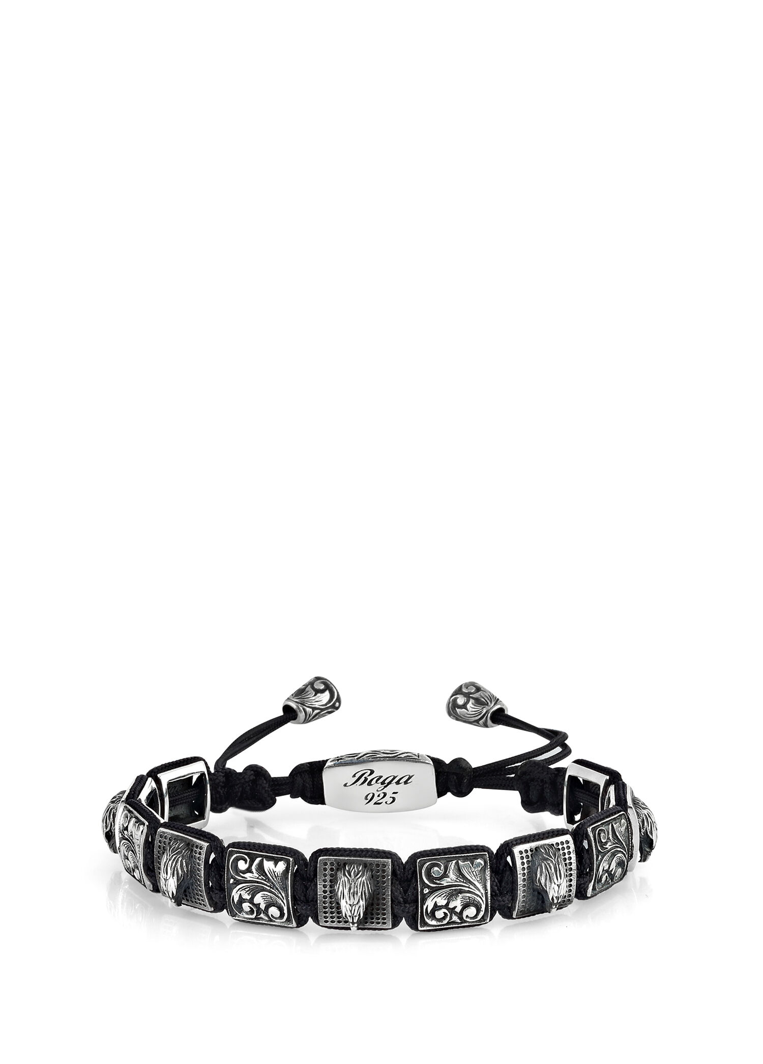 Eagle/Engraved 11mm Macrame Erkek Gümüş Bileklik