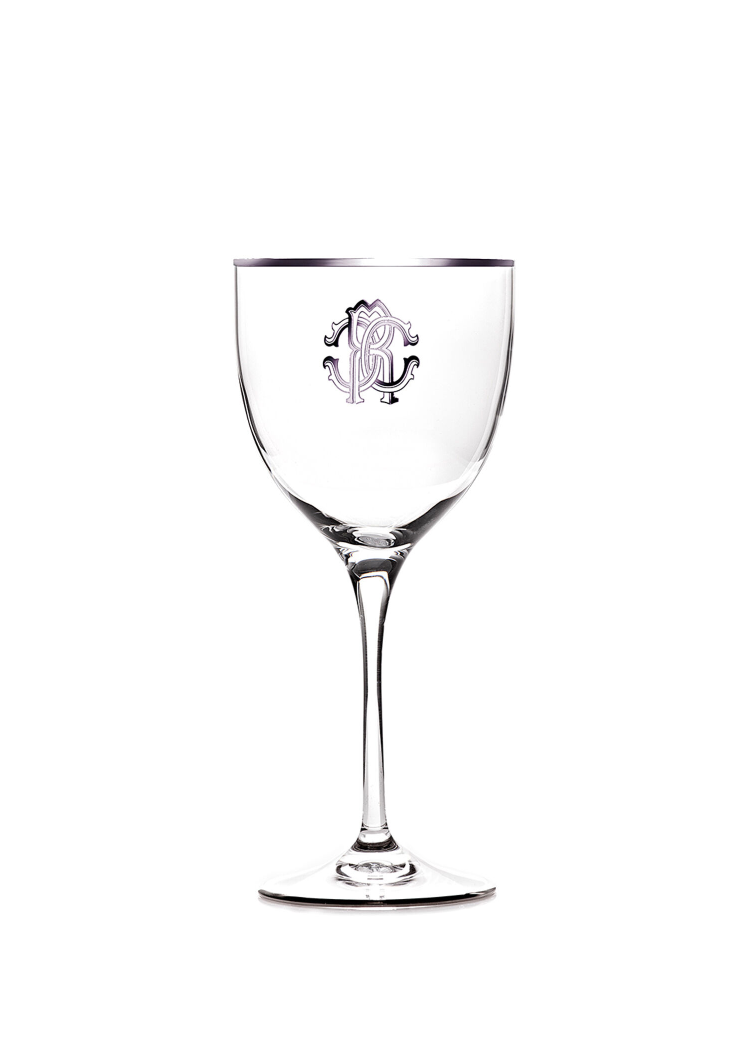 Monogram Platin Dekorlu Kristal Su Kadehi