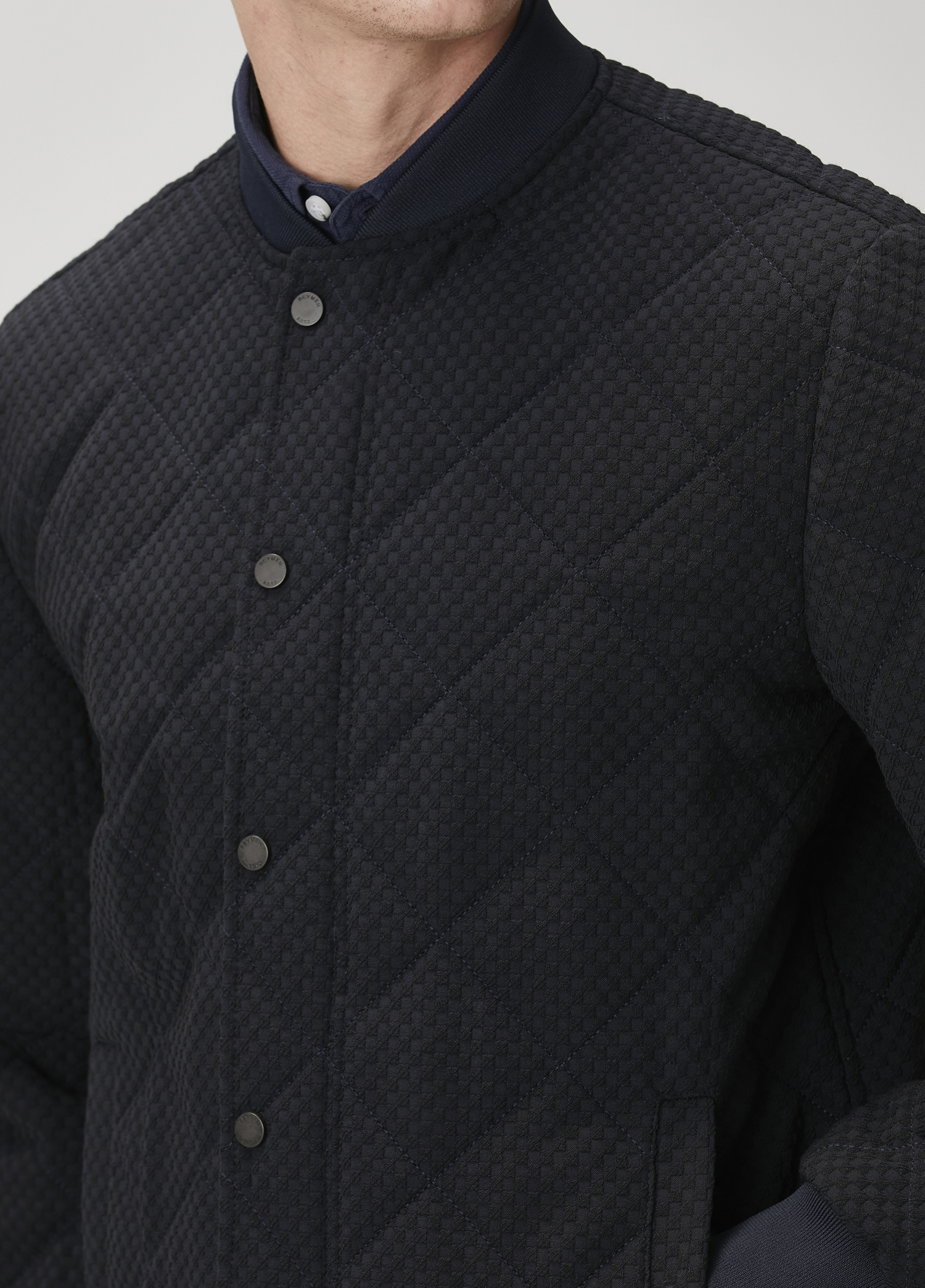Lacivert Kapitoneli Bomber Mont_6