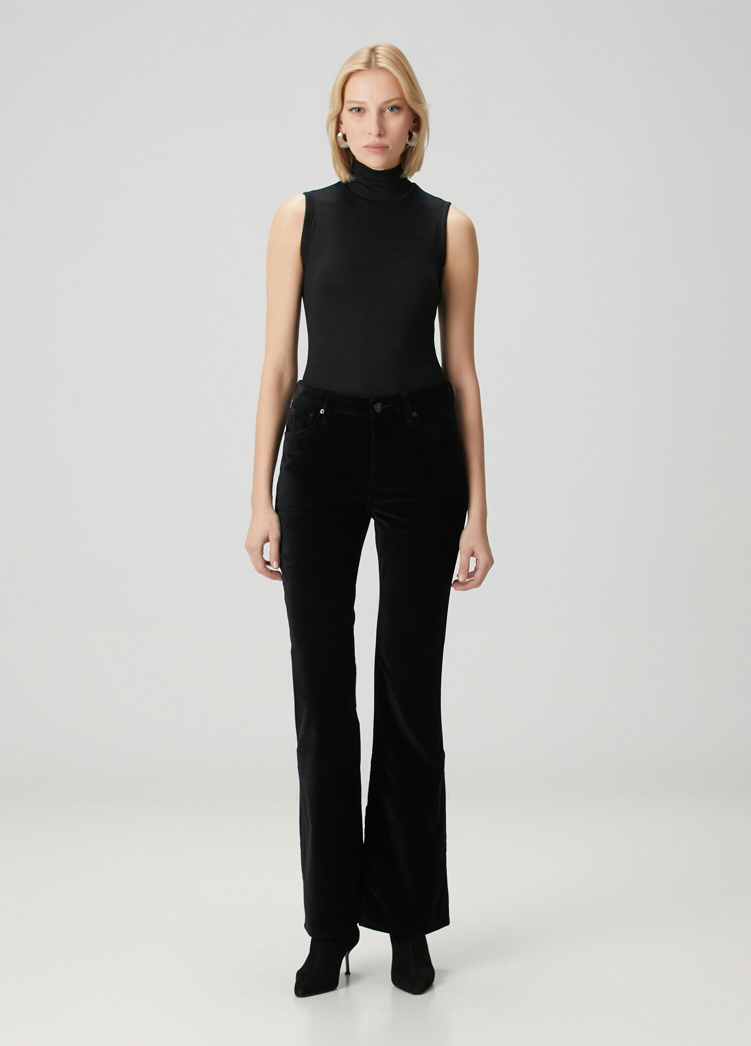 Dahlia Flare Black Velvet Pants