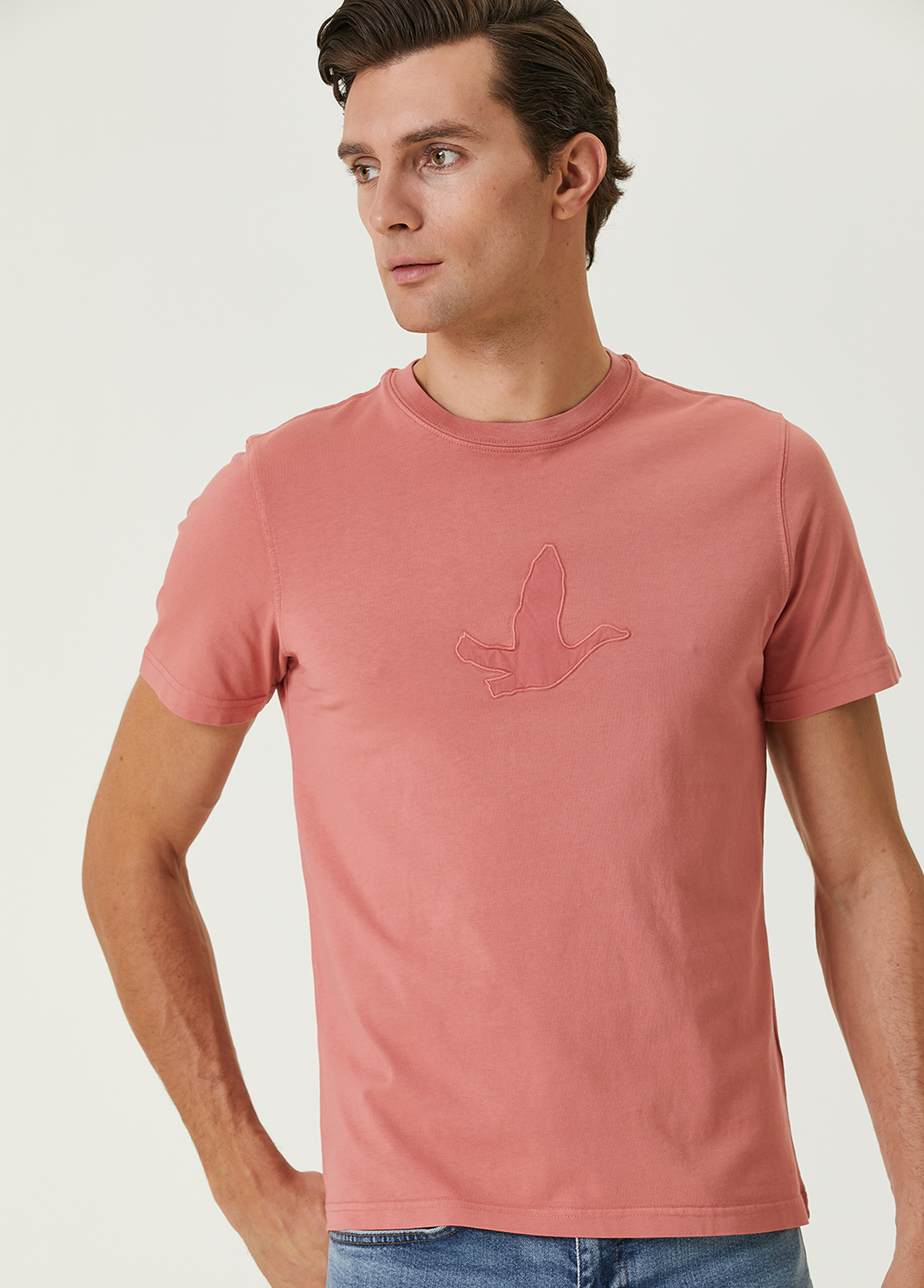 Pembe Kaz Nakışlı T-shirt_1