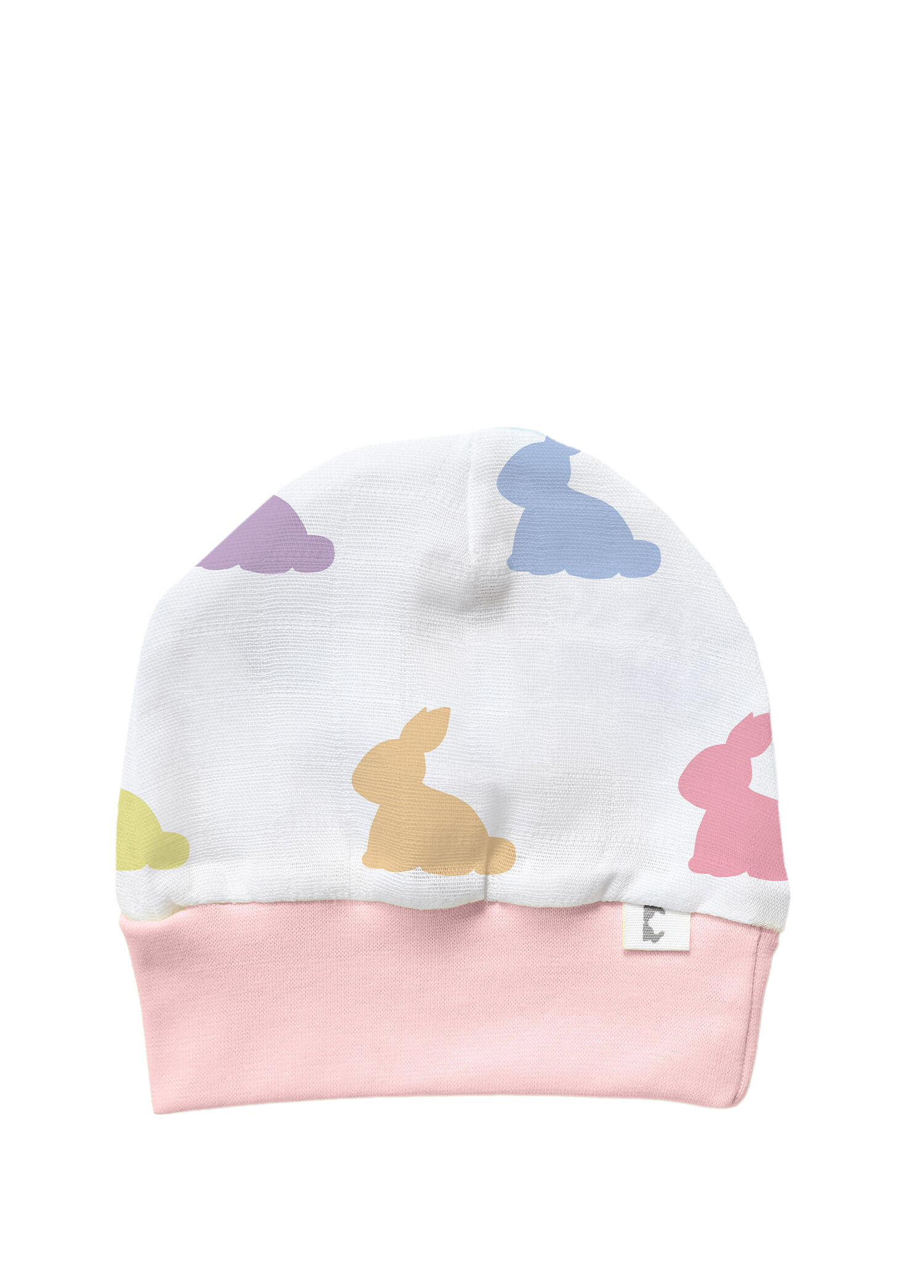Rainbow Lapin Pink Pamuk Müslin Kız Bebek Bere