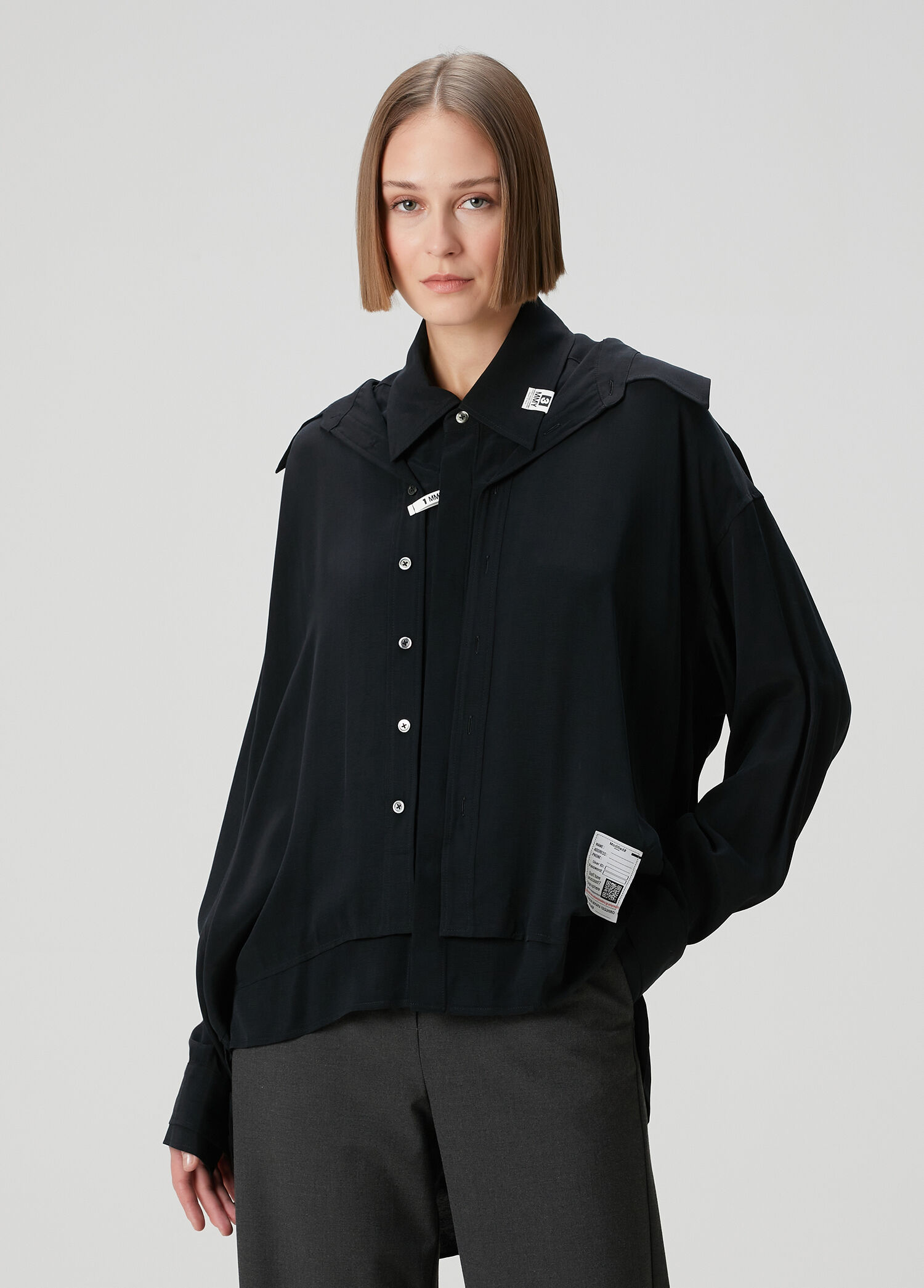 Maison Mihara Yasuhiro - Double Layered Black Shirt