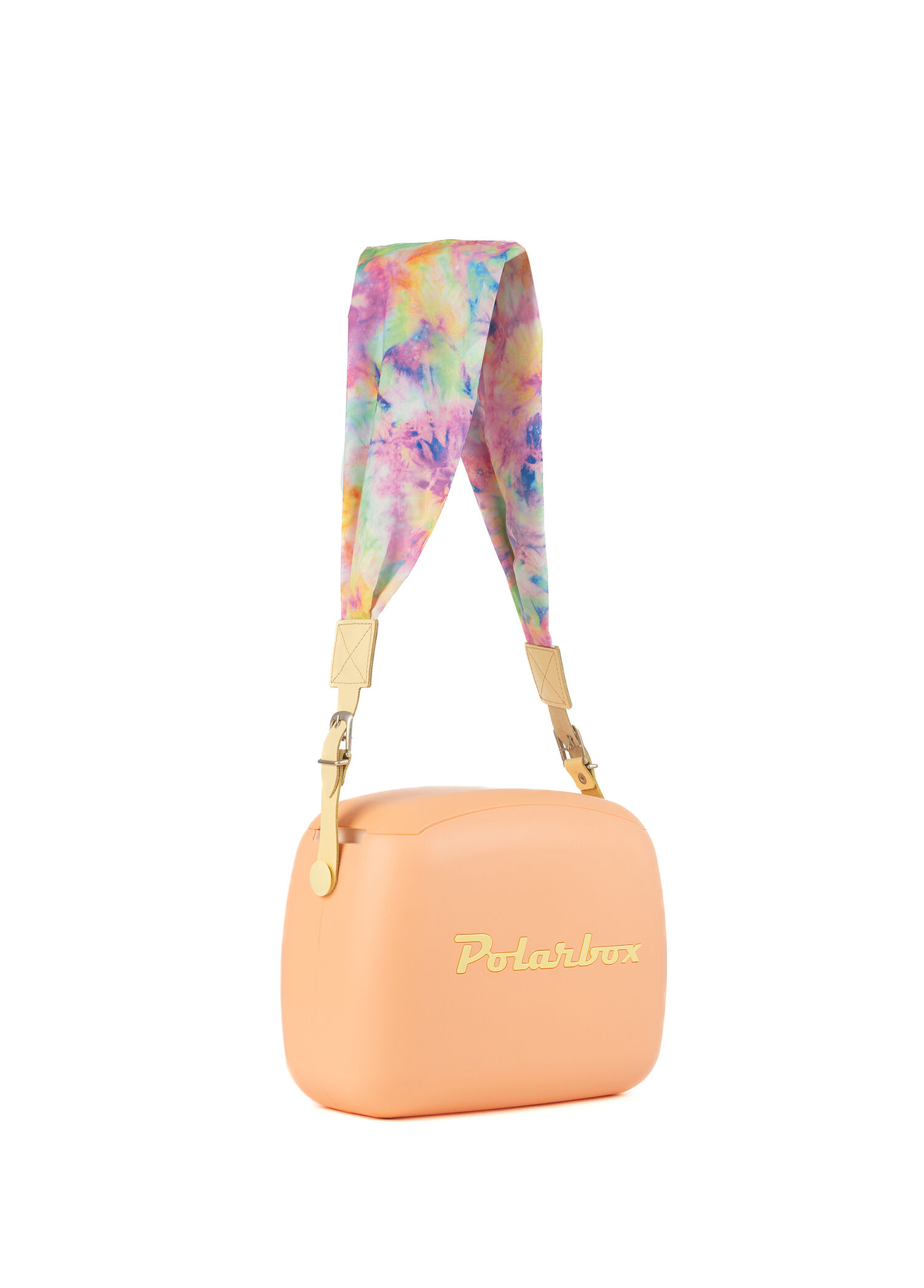 Prinkstyle Tie Dye Classic Orange Yellow Pamuk ve Deri Kayışlı Soğuk ve Sıcak Tutucu Yemek Çantası 6 lt