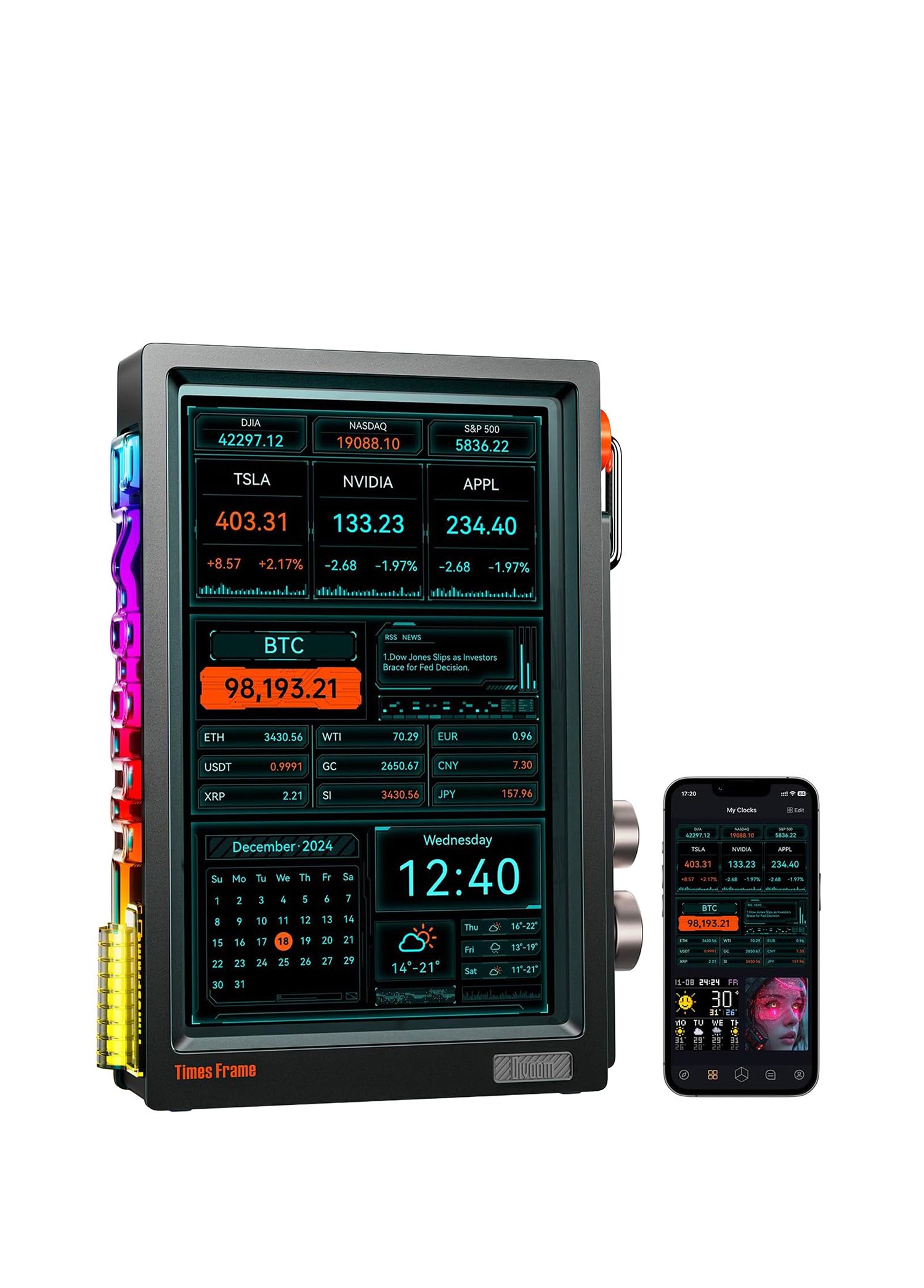 Divoom Time Frame Api Divoom - Times Frame 10.1 64GB Black Smart Customizable Digital Frame
