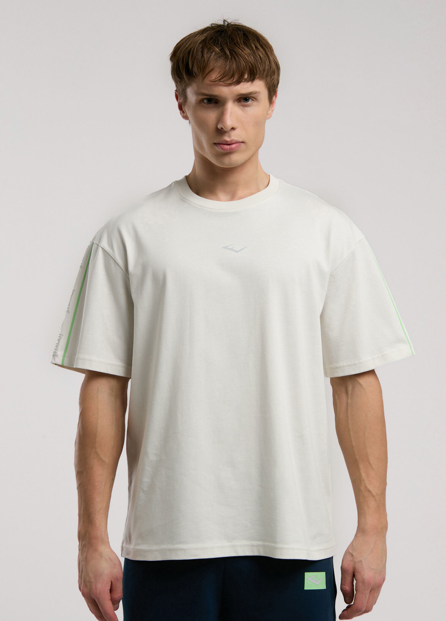 Açık Gri Boxing Club Oversize Erkek T-Shirt
