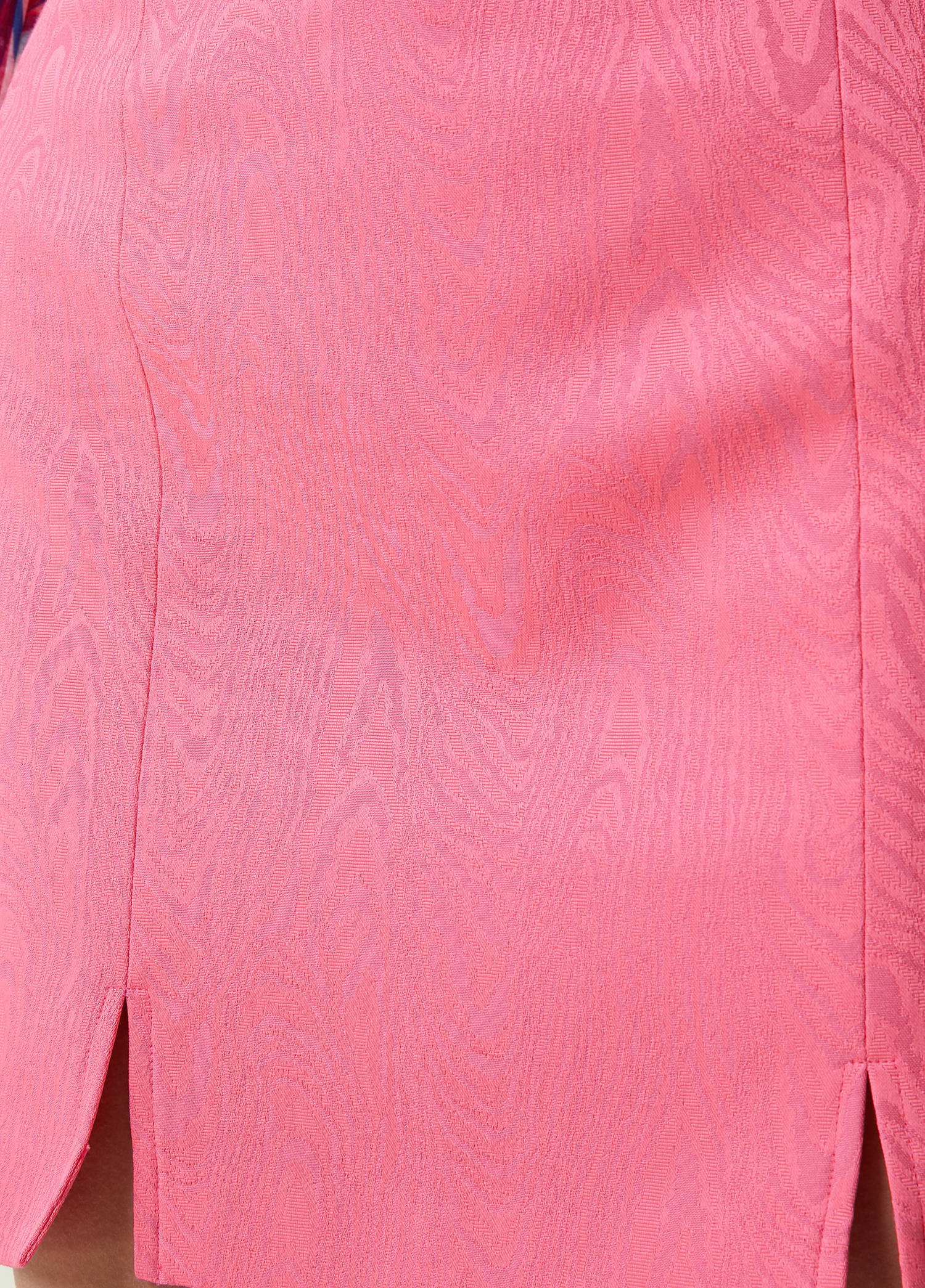 Pembe Ağaç Kabuğu Desenli Mini Etek_4