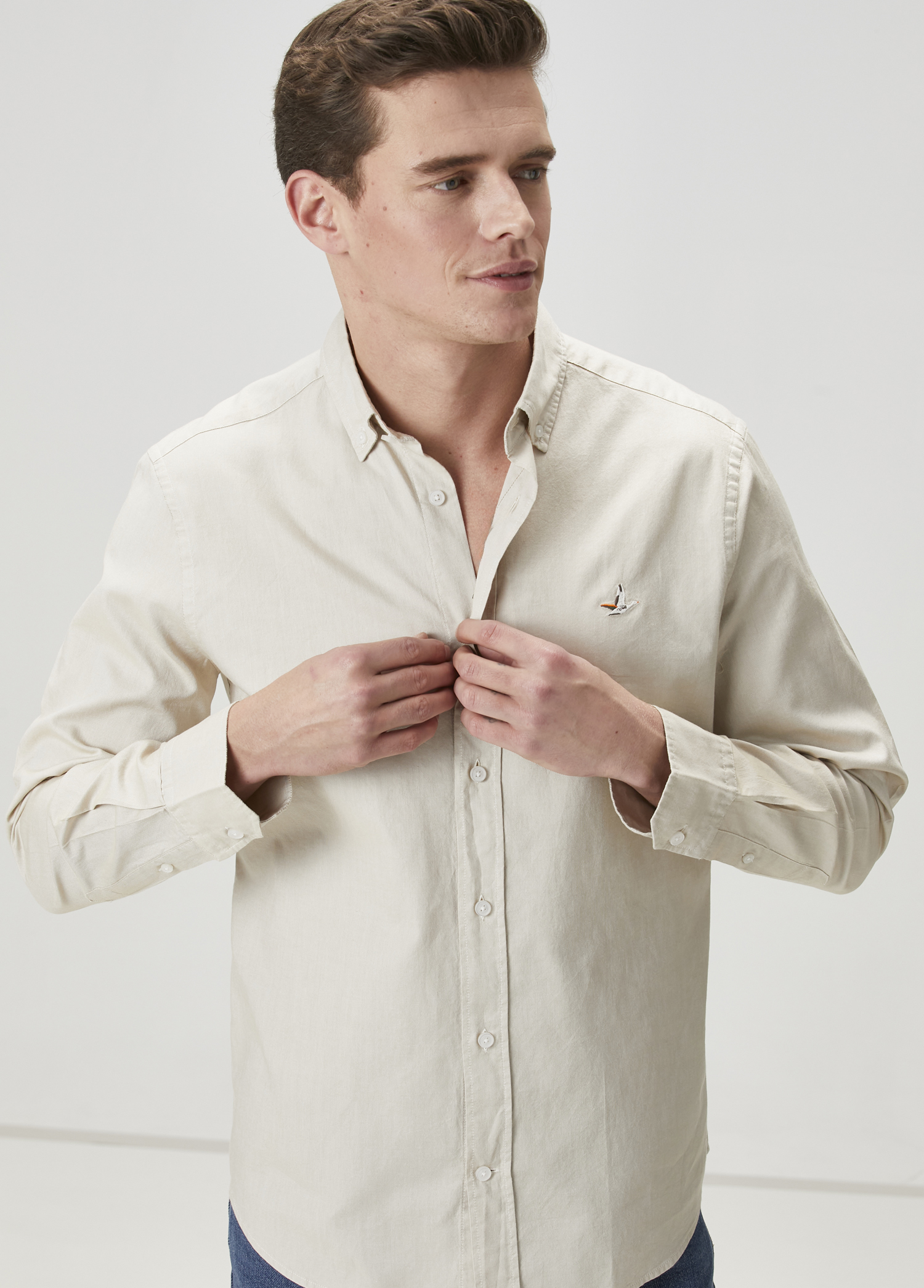 Comfort Fit Beige Shirt