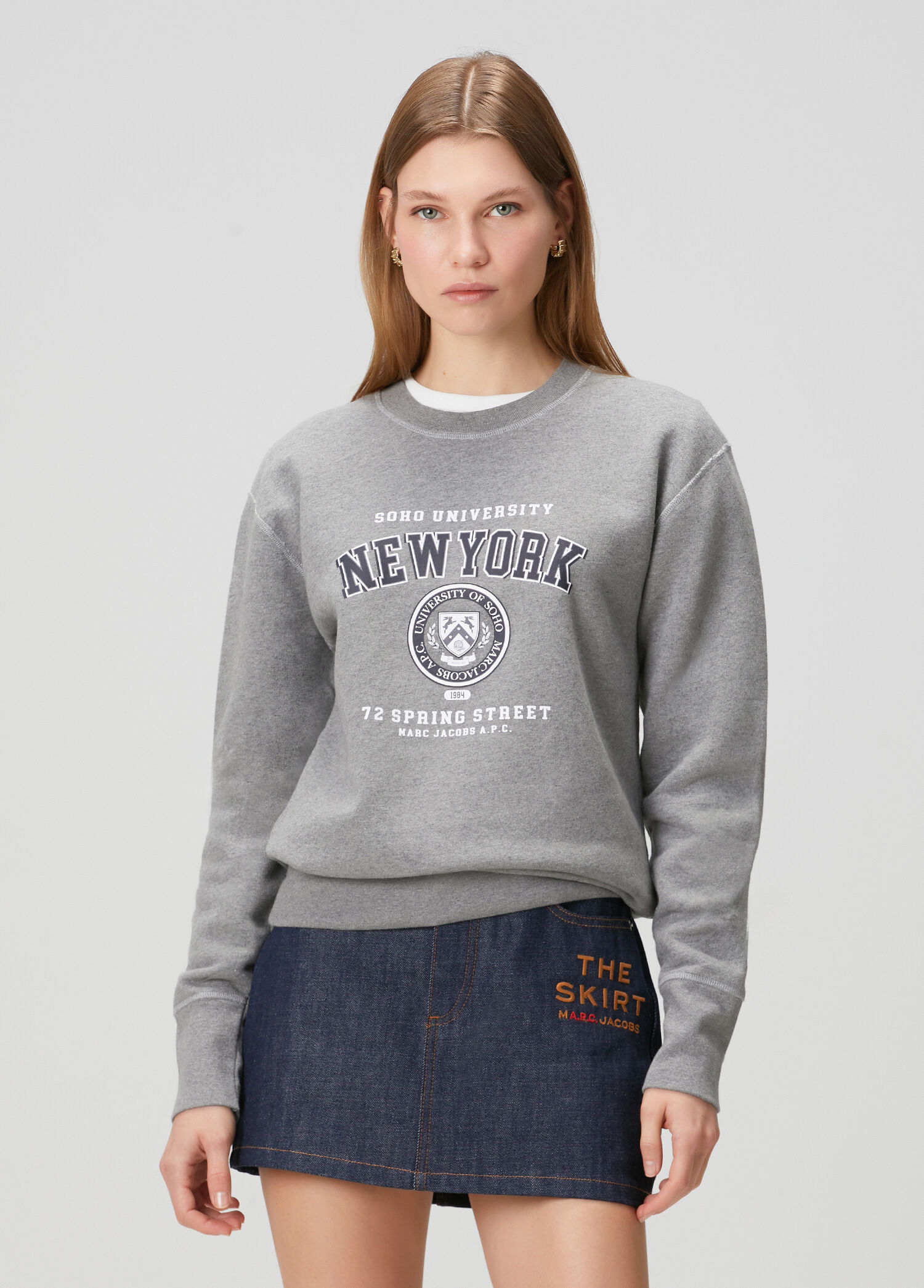 Gri Baskılı Sweatshirt