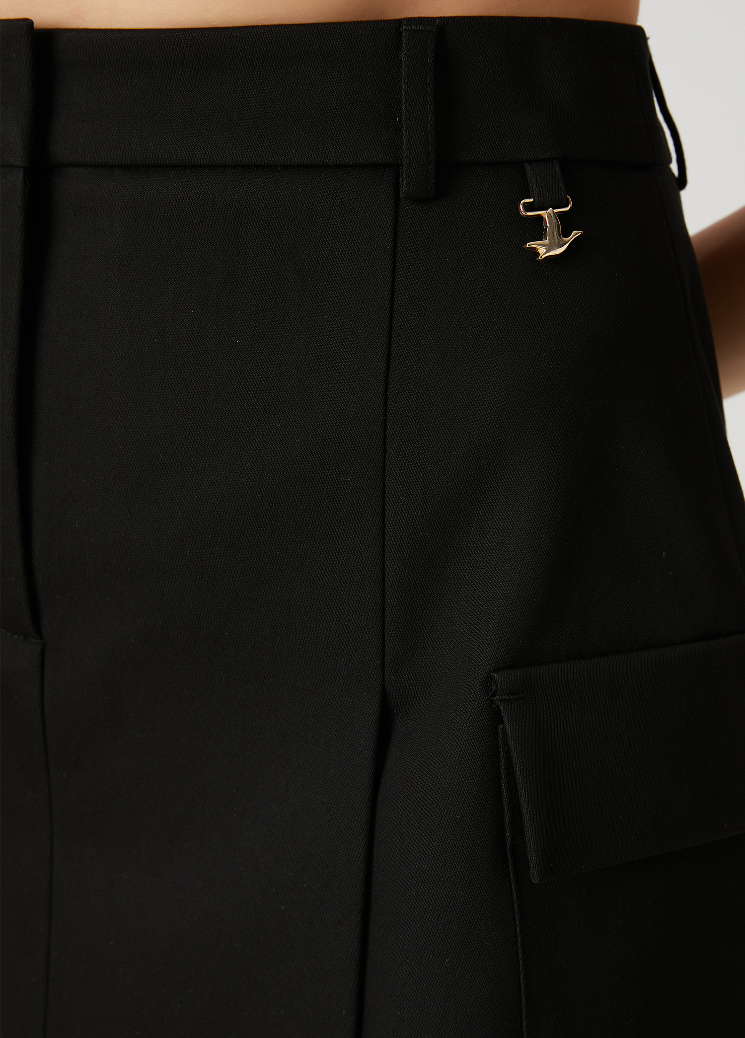 Siyah Mini Gabardin Etek_5