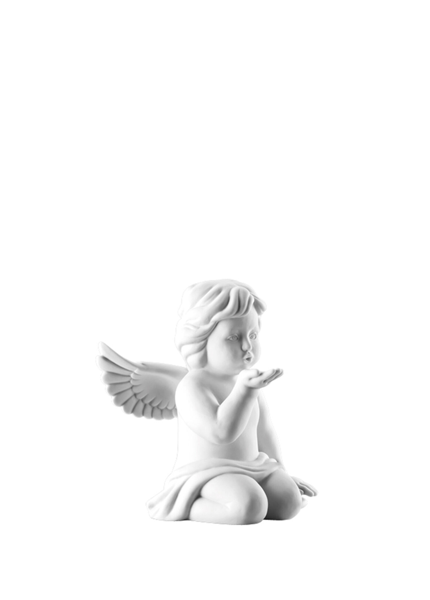 Angel Öpücüklü Melek Beyaz Porselen Biblo