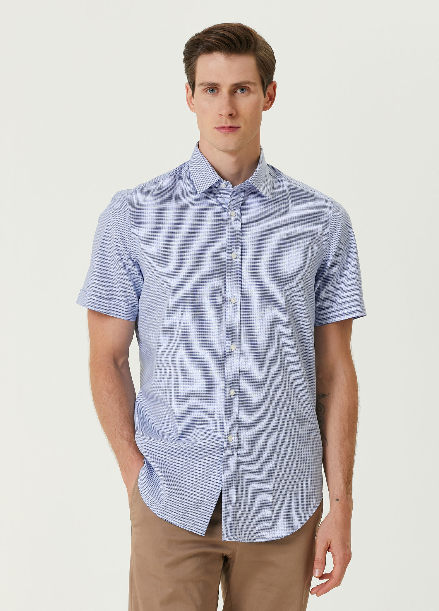 Blue Patterned Shirt