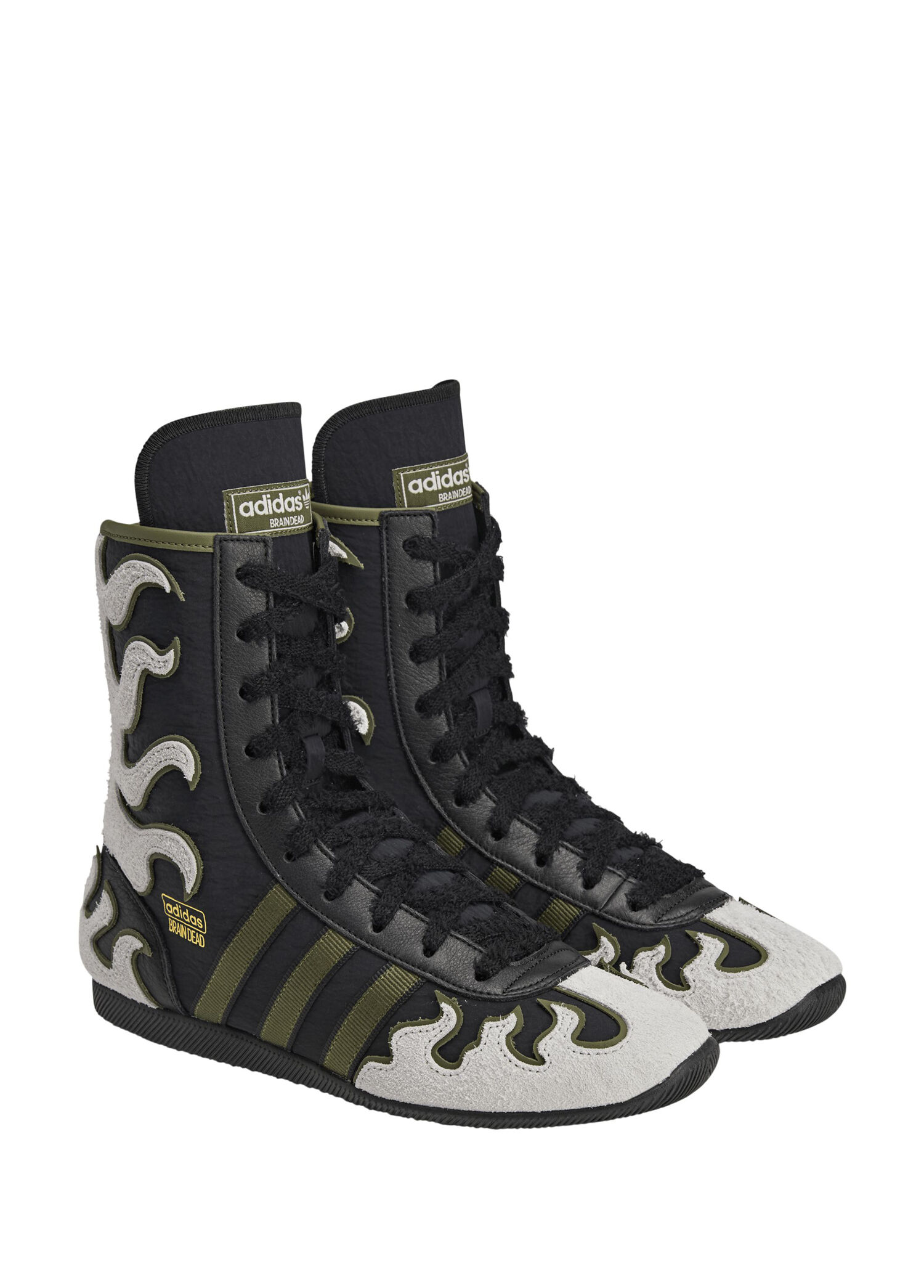 hide BARK / THE TIME HAS COME＋3枚 Adidas - Japan Hı Brain Dead Erkek Deri Sneaker - Siyah-Altın