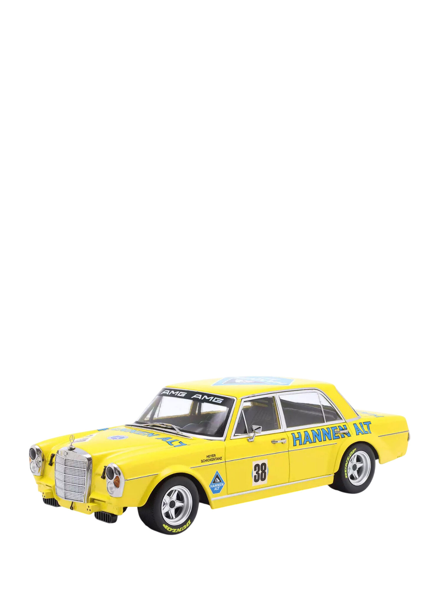 1971 Mercedes Benz 300 SEL 6.8 #38 Hans Heyer Hannen Alt Hockenheim 1:18 Model Araba