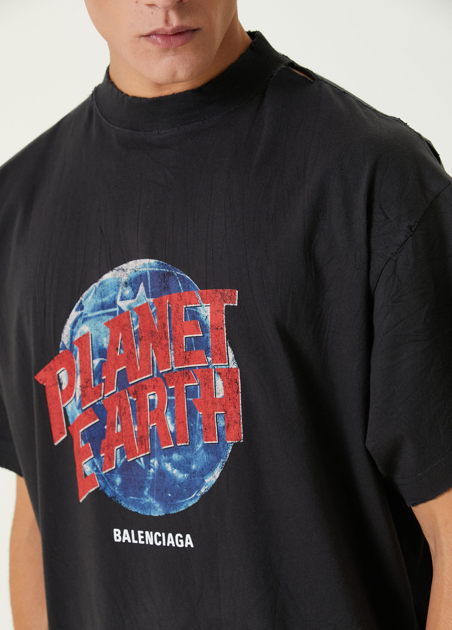 Balenciaga - Planet Earth Black Oversized T-shirt