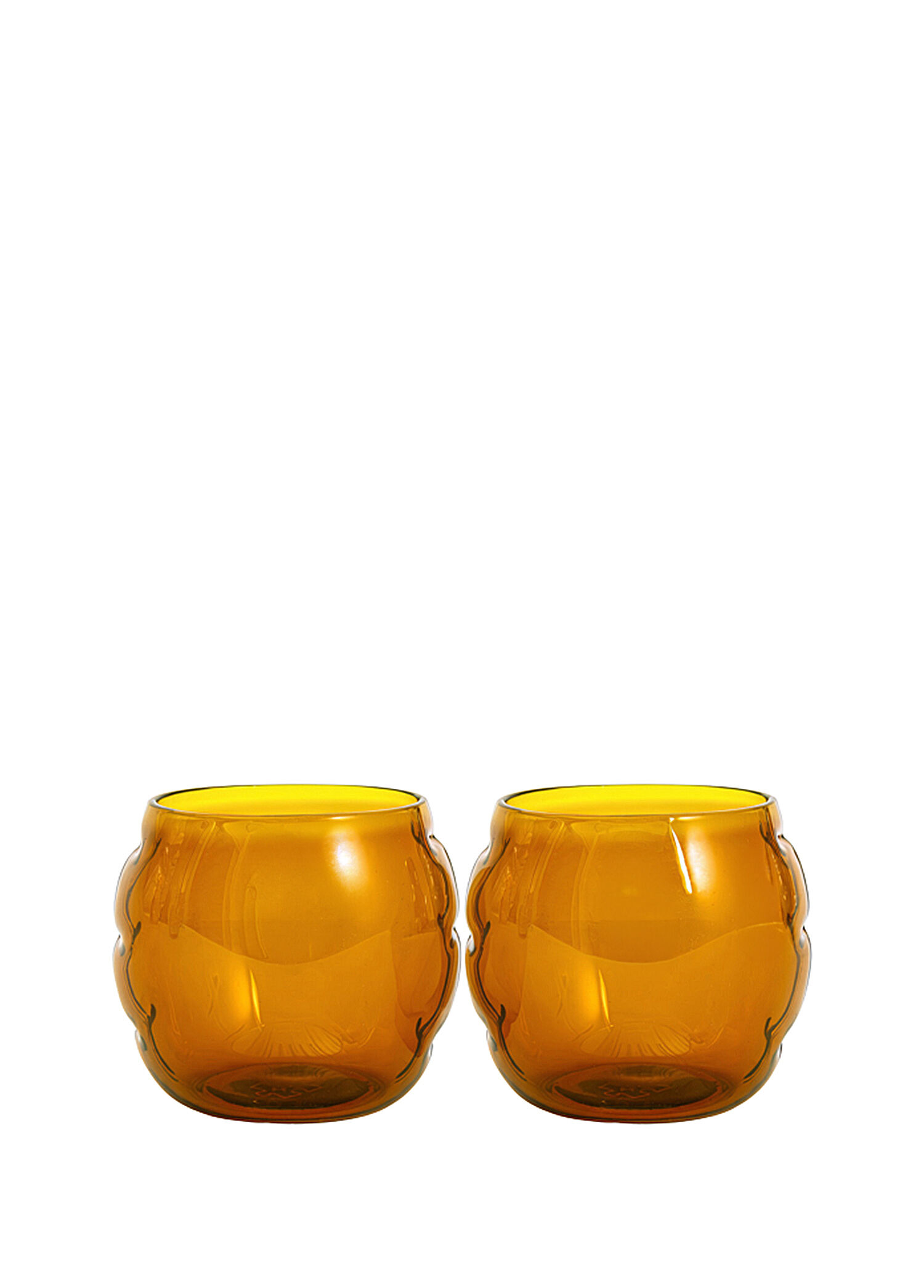 P Home Studyo Bob Amber Glass Kahverengi Cam 2Li Bardak Seti