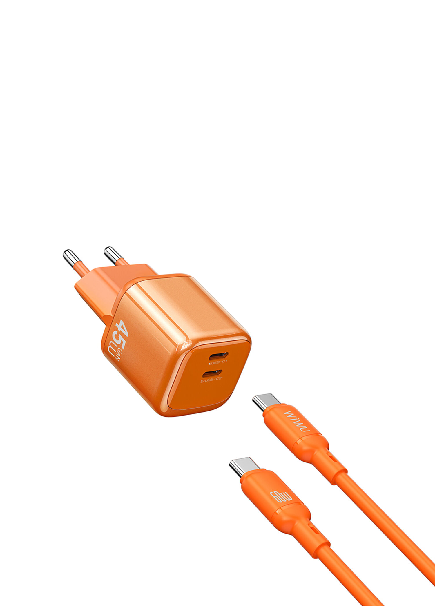 Wi-G025 Cube Serisi 47W GaN Type-C to Type-C Şarj Seti