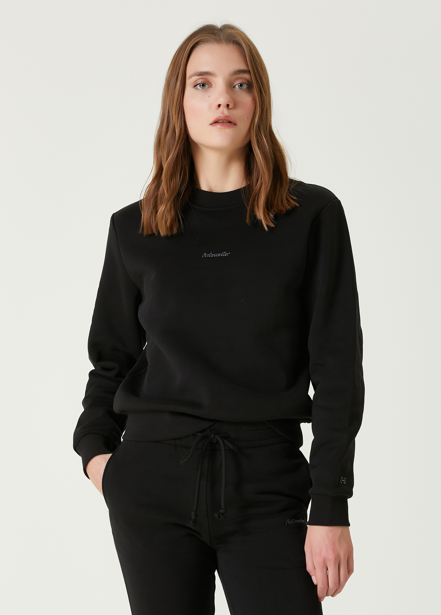 Siyah Organik Pamuk Sweatshirt